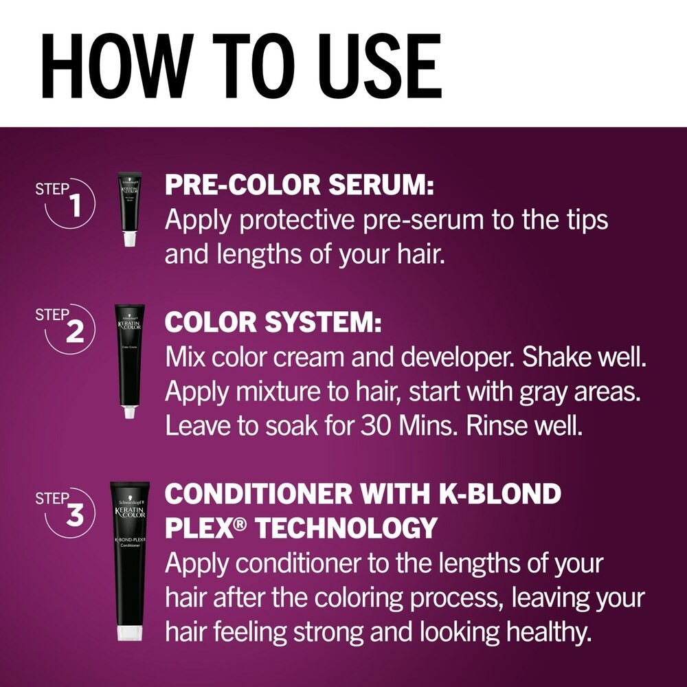 (1) Schwarzkopf Keratin Intense Cocoa Color Permanent Hair Color Cream, 4.6