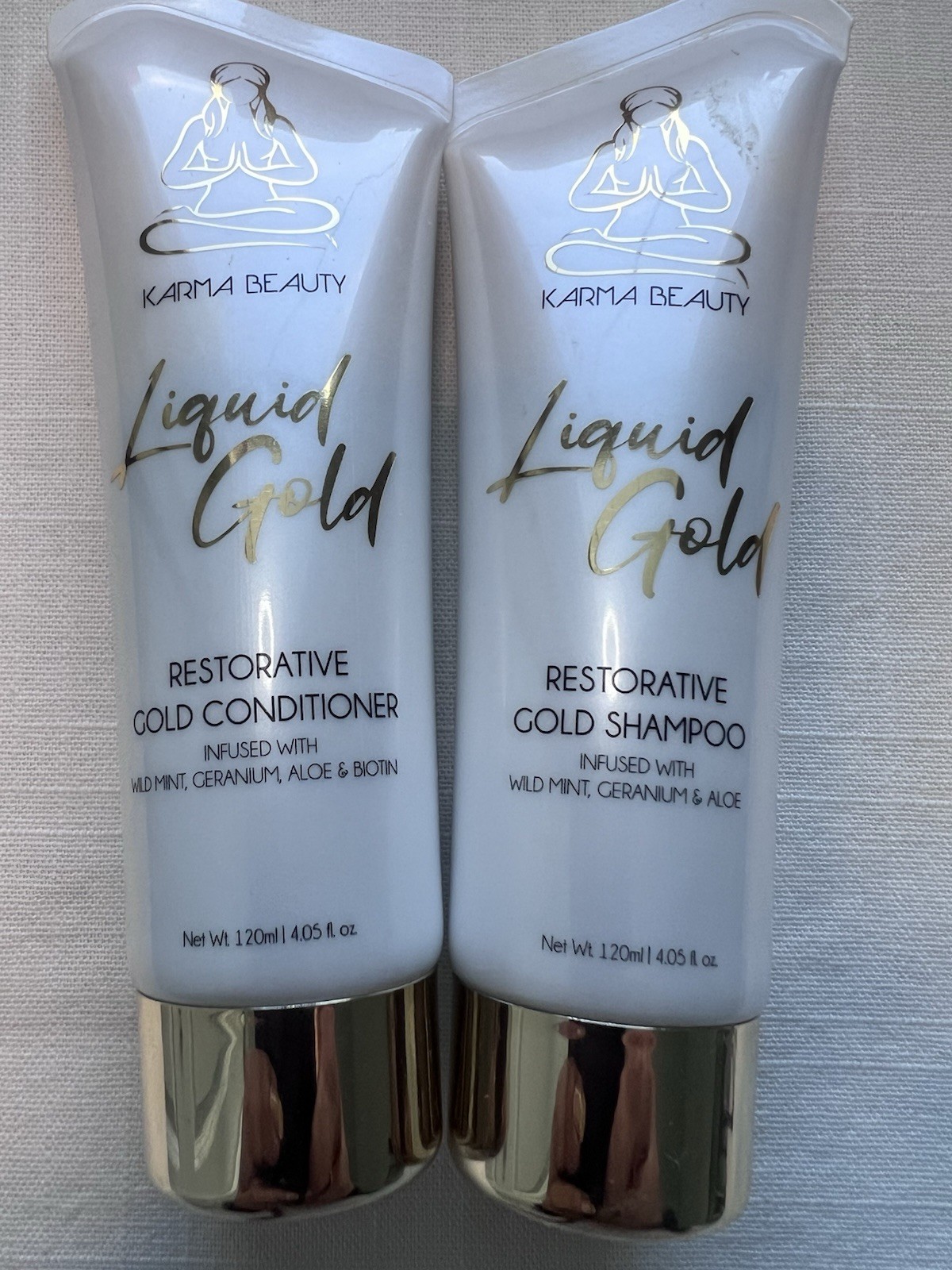 Karma Beauty Liquid Gold Restorative Shampoo & Conditioner Duo Set 4.05 oz Each