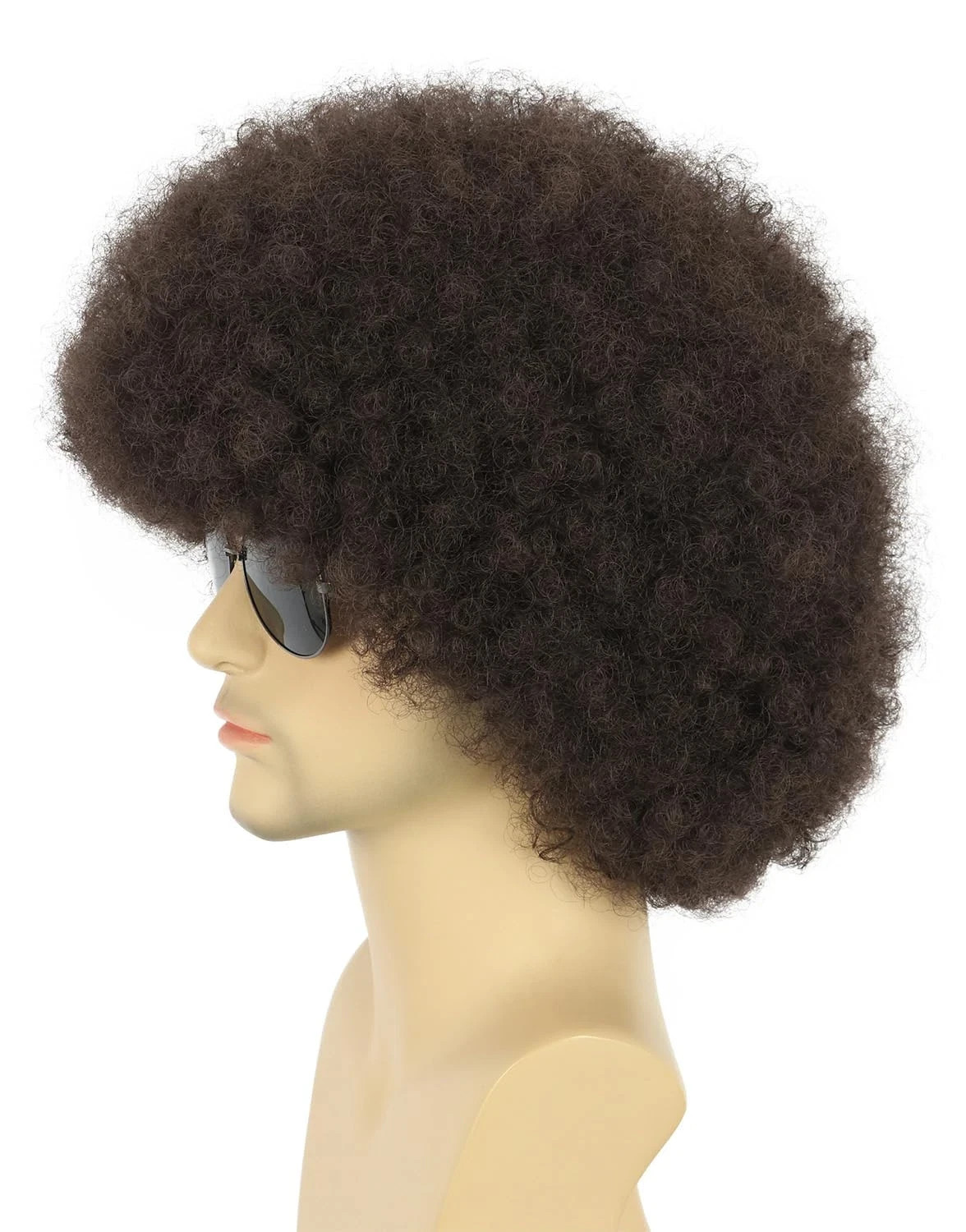 Adult Men Women Afro 70S 80S Curly Dark Brown Wig Rocker Party Wig California Ha