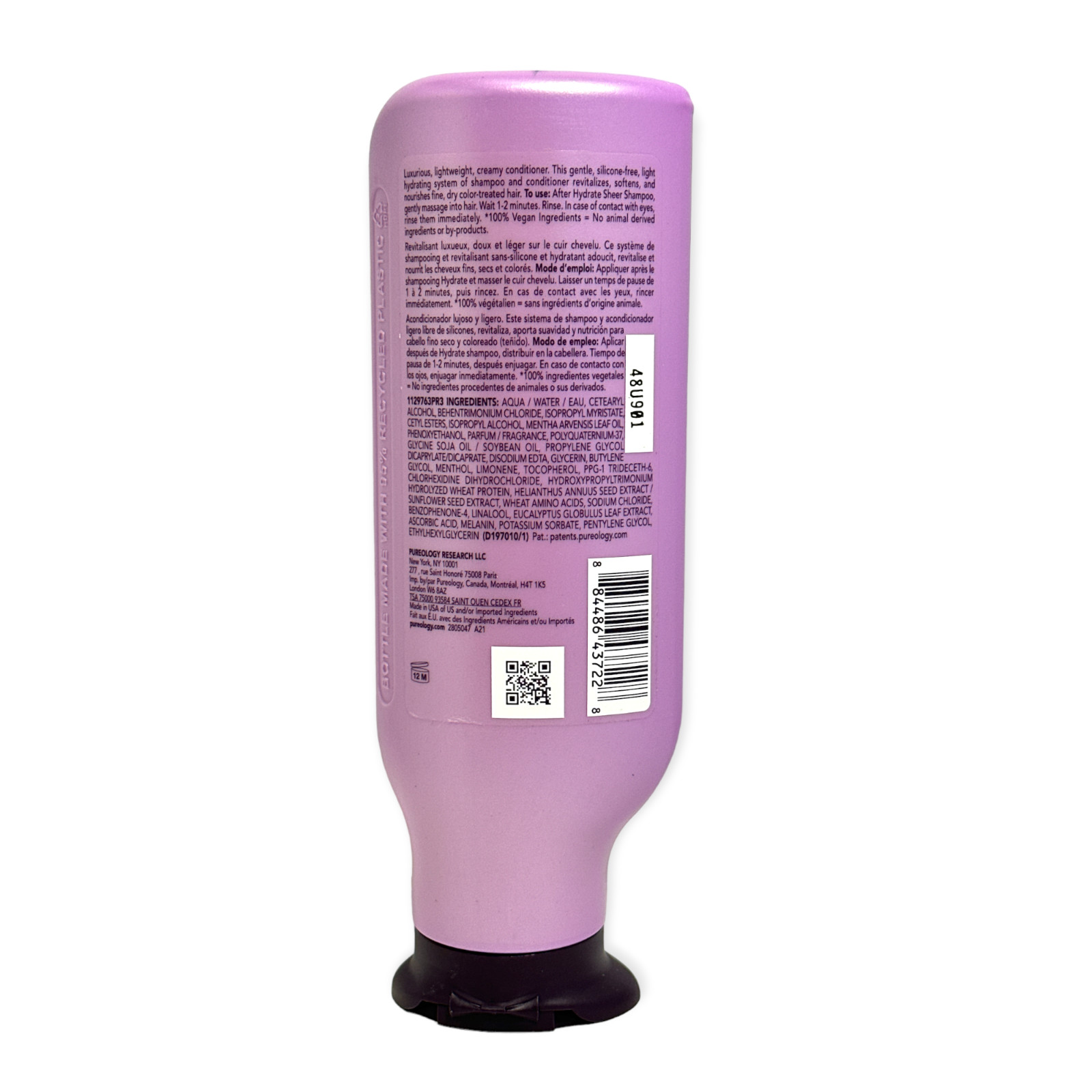 Pureology Hydrate Sheer Conditioner For Fine, Dry, Color-Treated Hair 266ml/9oz