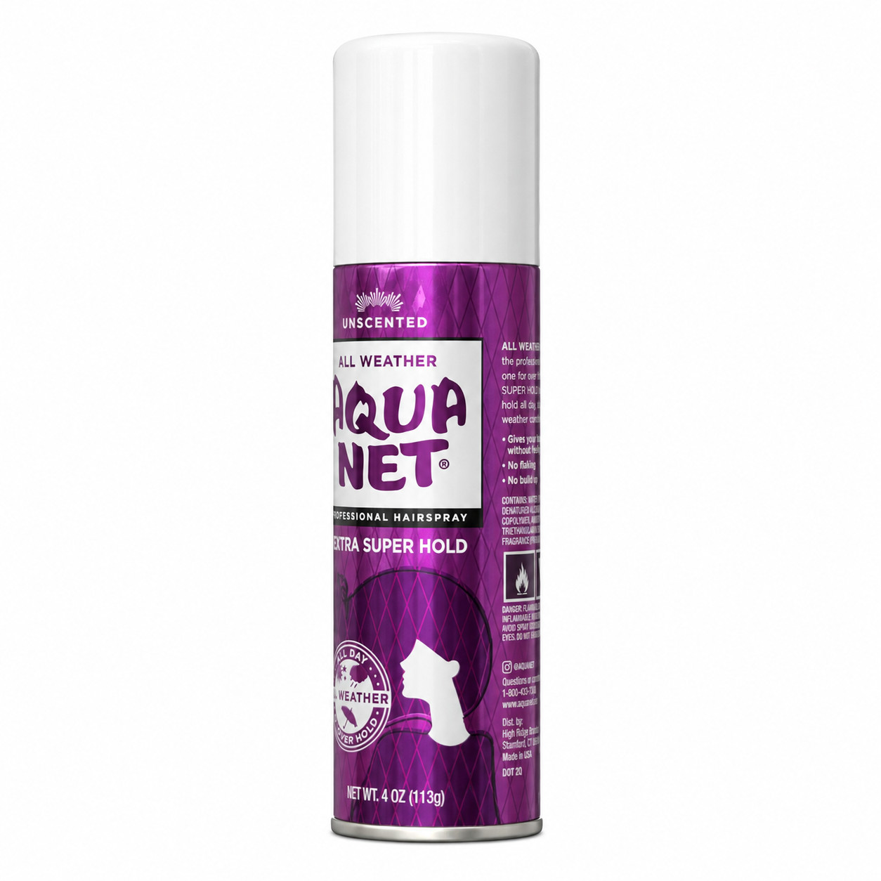 2PC – Aqua Net All Weather Unscented Extra Super Hold Professional Hairspray 4oz