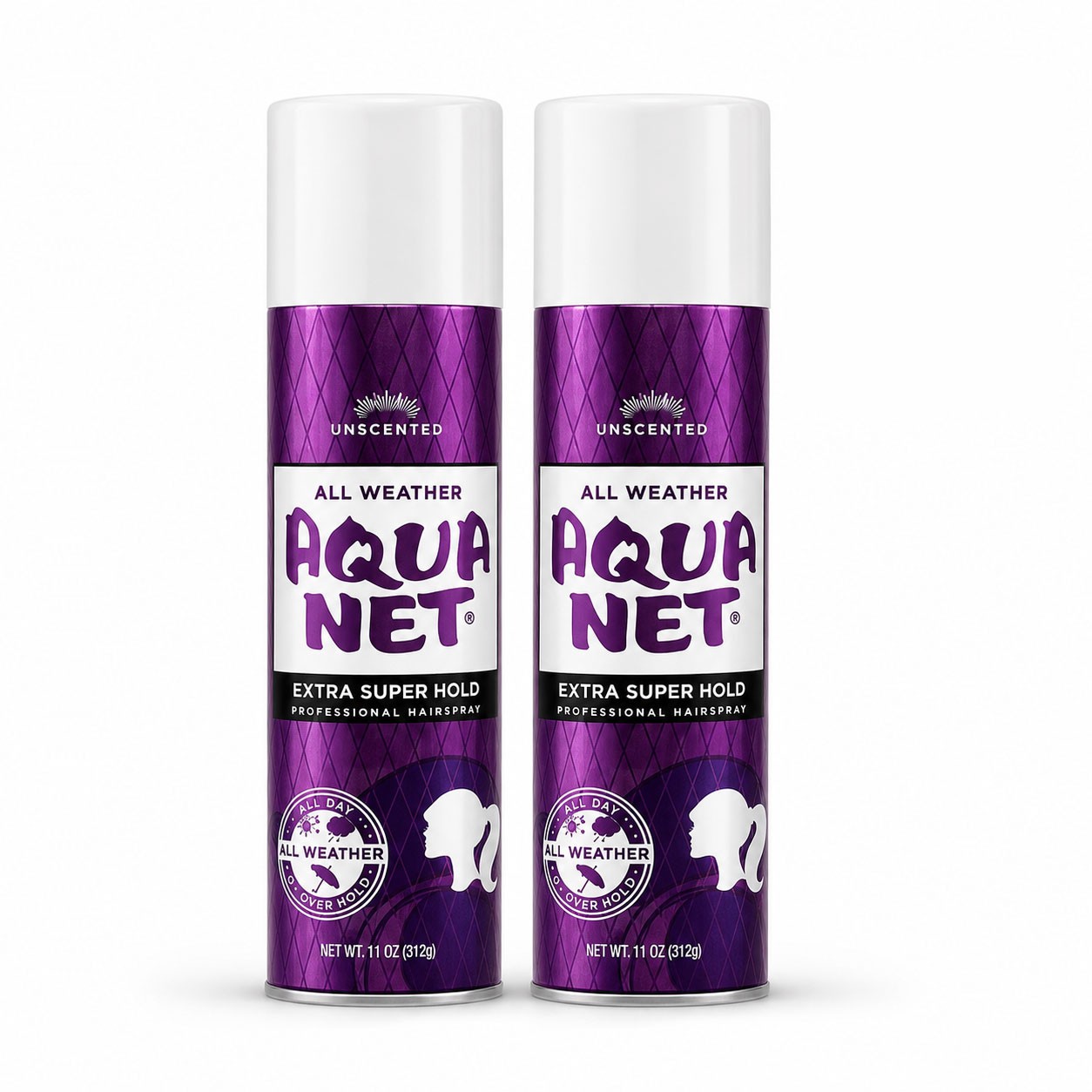 Aqua Net All Weather Unscented Extra Super Hold Pro Hairspray 11 oz – 2 PACK