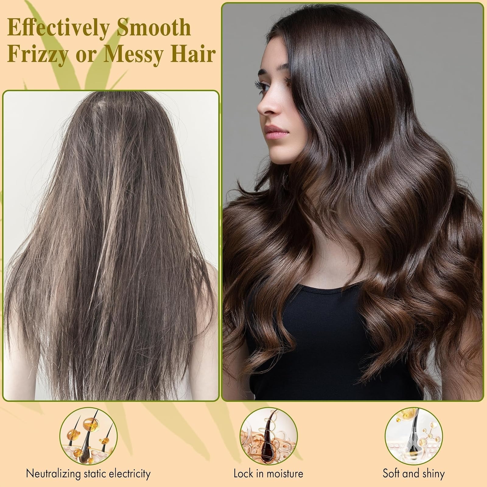 BFWood Bamboo Paddle Hair Brush Detangling Scalp Massage Anti-Static