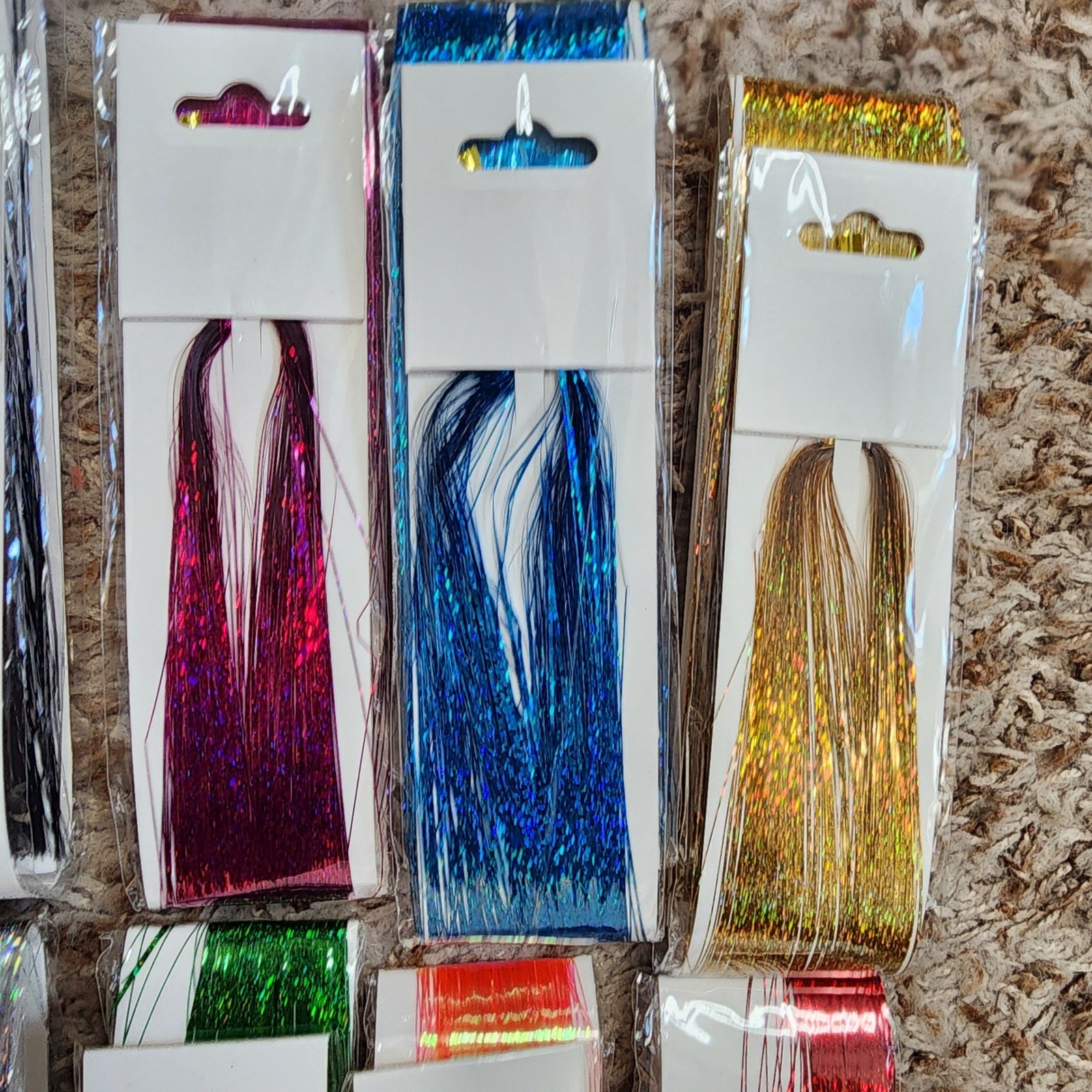 Unbranded Hair Tinsel Set Womens OS Multicolor 10 Pack Sparkle Strands Accessory