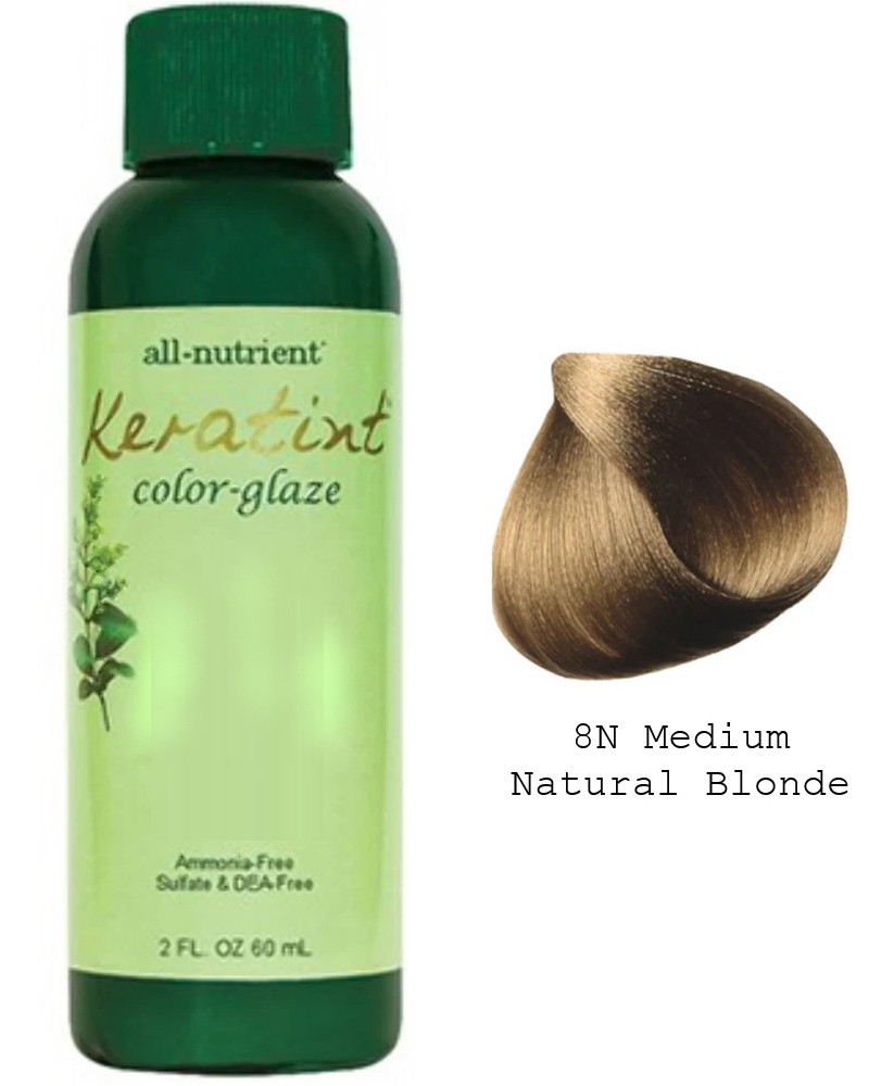 All-Nutrient Keratint Color-Glaze Hair Color – 8N Medium Natural Blonde