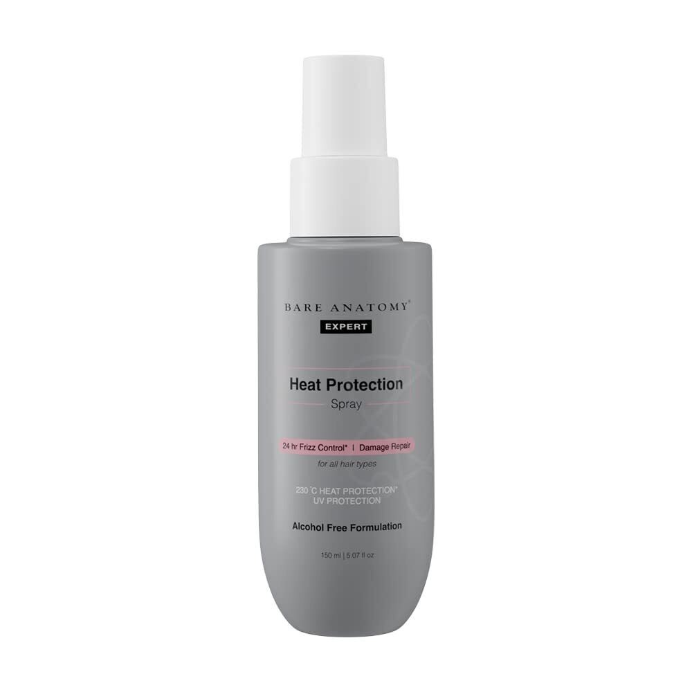 Bare Anatomy Heat Protection Spray Serum | Controls Frizz 24 Hrs | Paraben Free