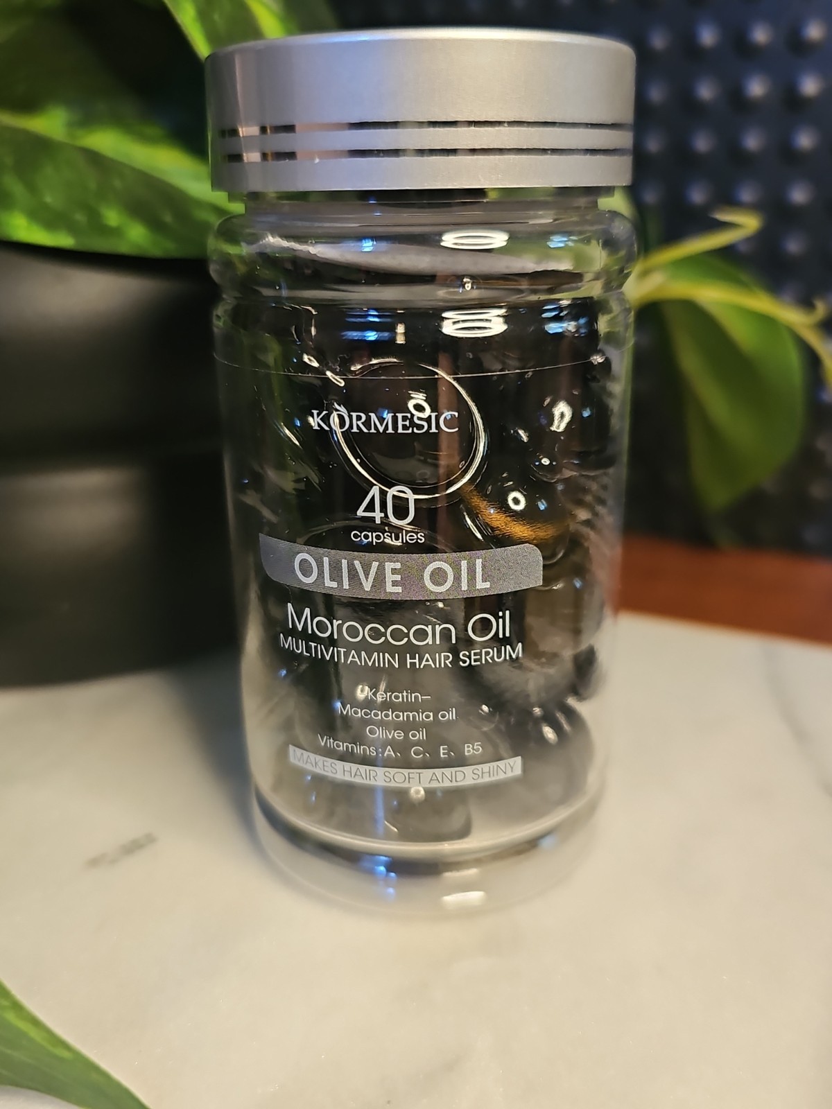Kormesic Olive Oil & Moroccan Oil Multivitamin Hair Serum Capsules (40 Count)