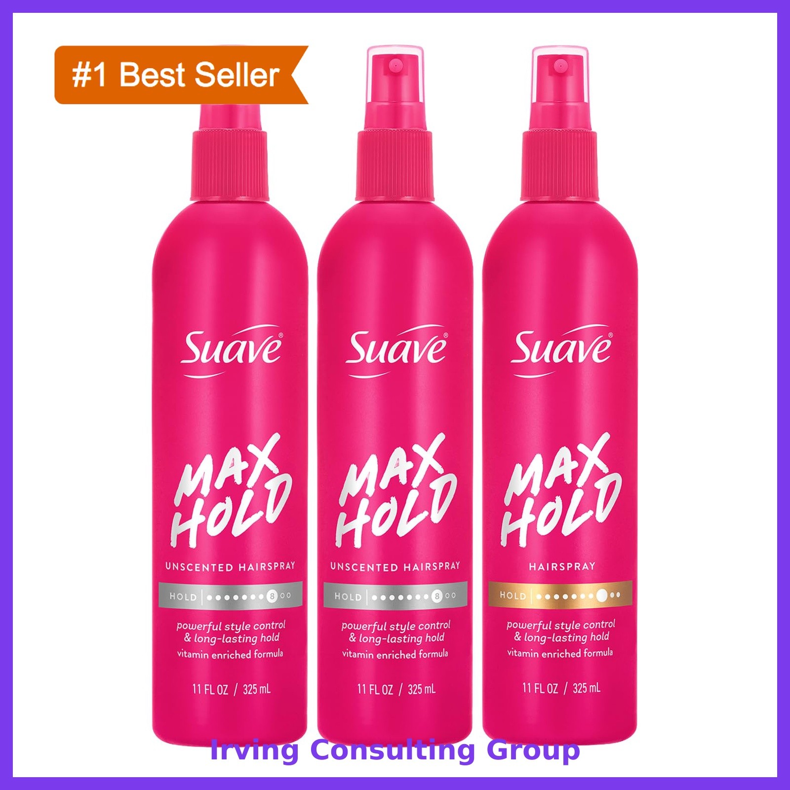 Suave Max Hold Hairspray Unscented Scented 11oz 3 Pc
