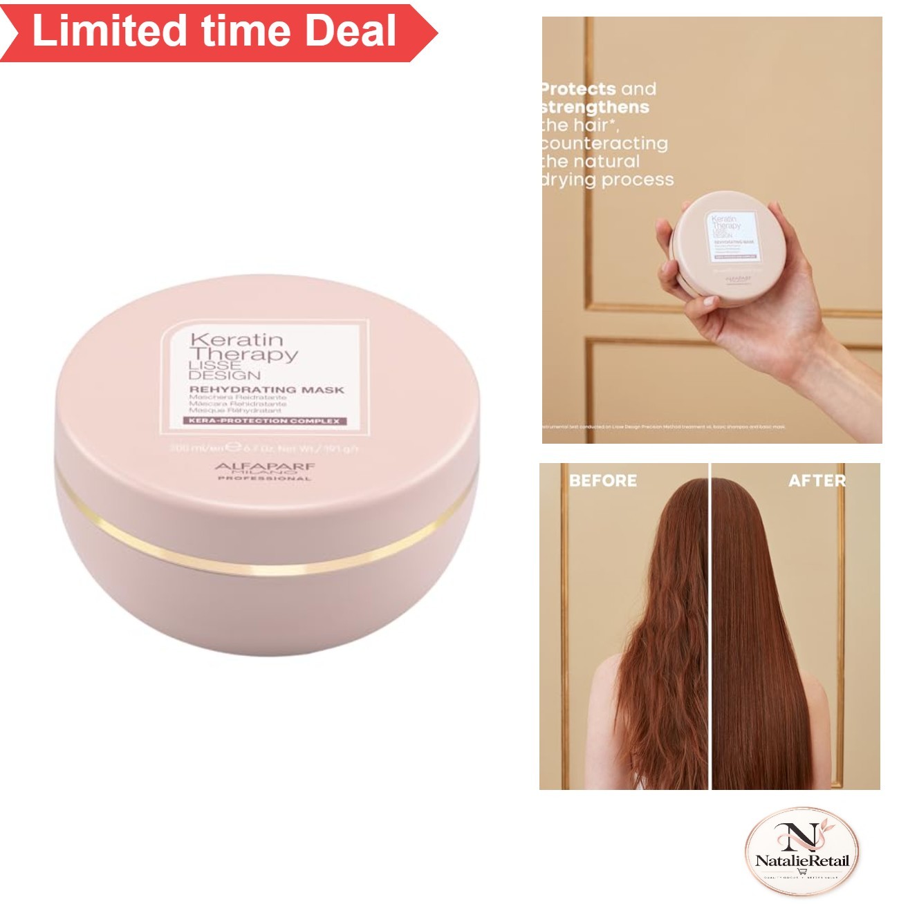 Keratin Hair Mask for Dry Damaged Hair Post Treatment Deep Conditioning Frizz