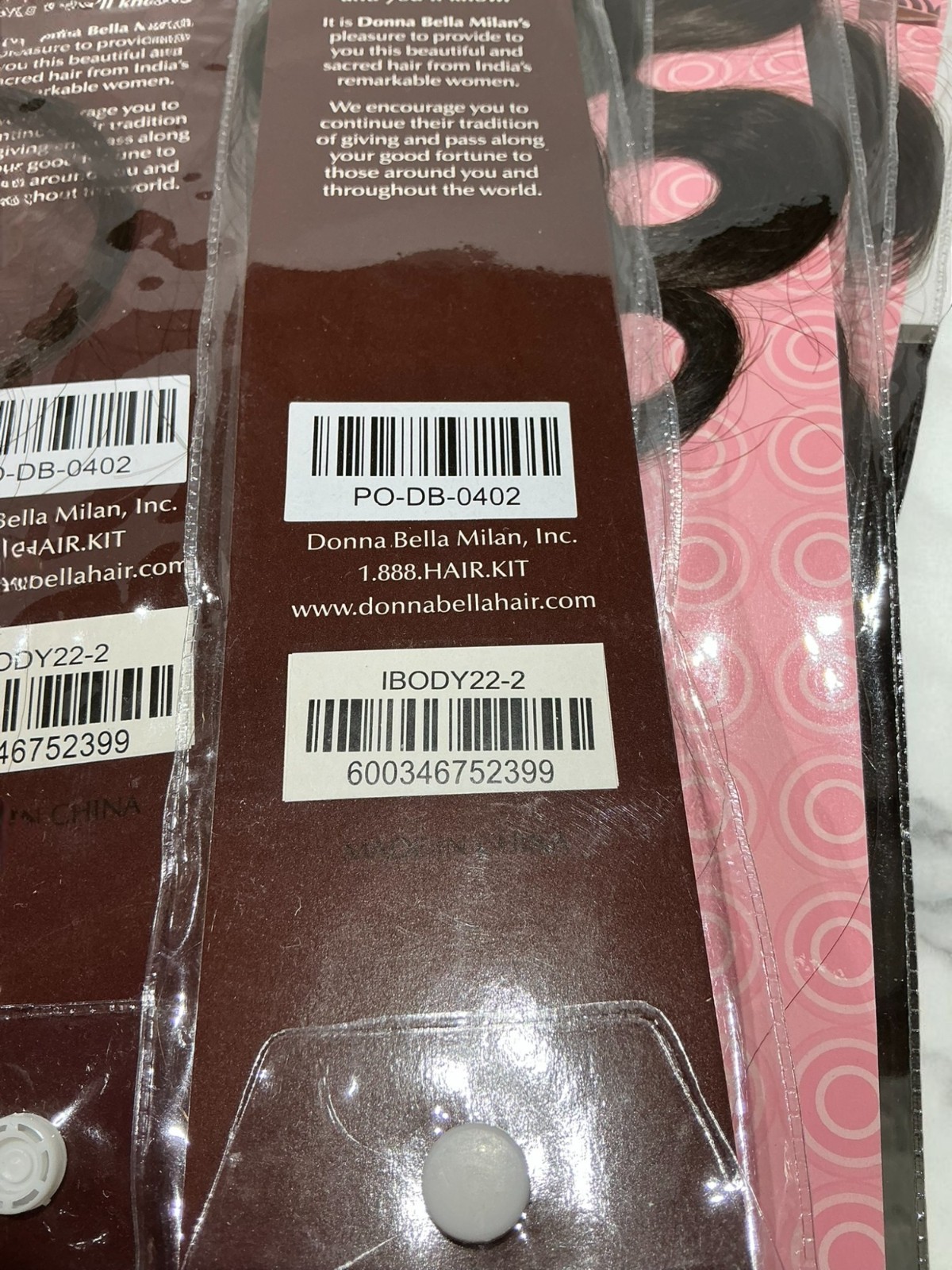Human Hair Donna Bella I-Link Wavy color #2 dark brown L- 22” pack with 20 unit