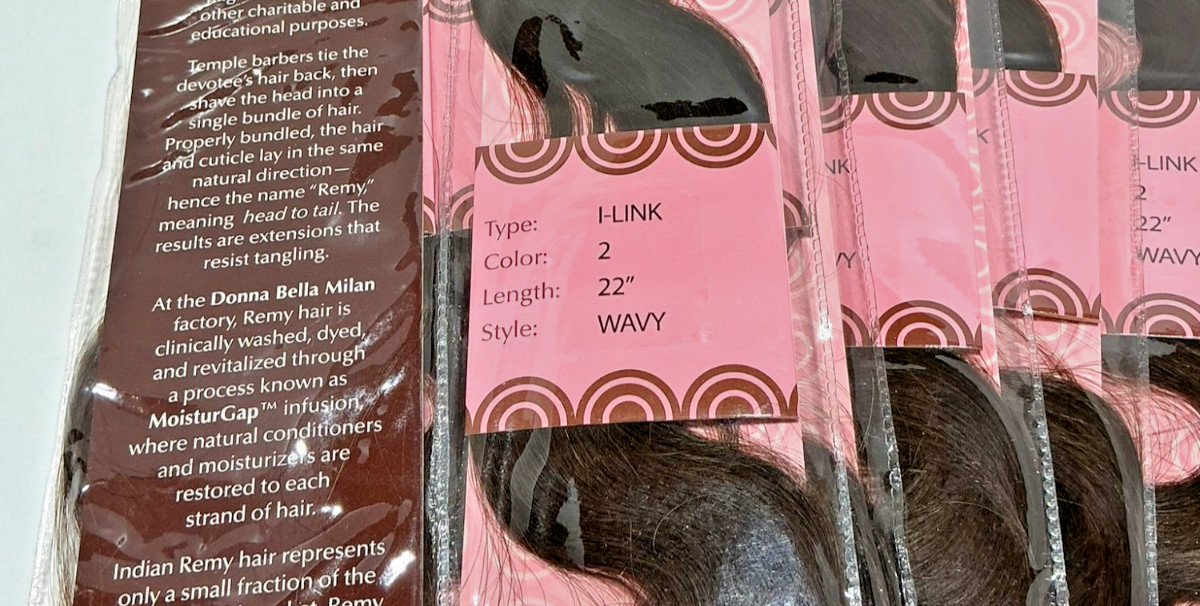 Human Hair Donna Bella I-Link Wavy color #2 dark brown L- 22” pack with 20 unit