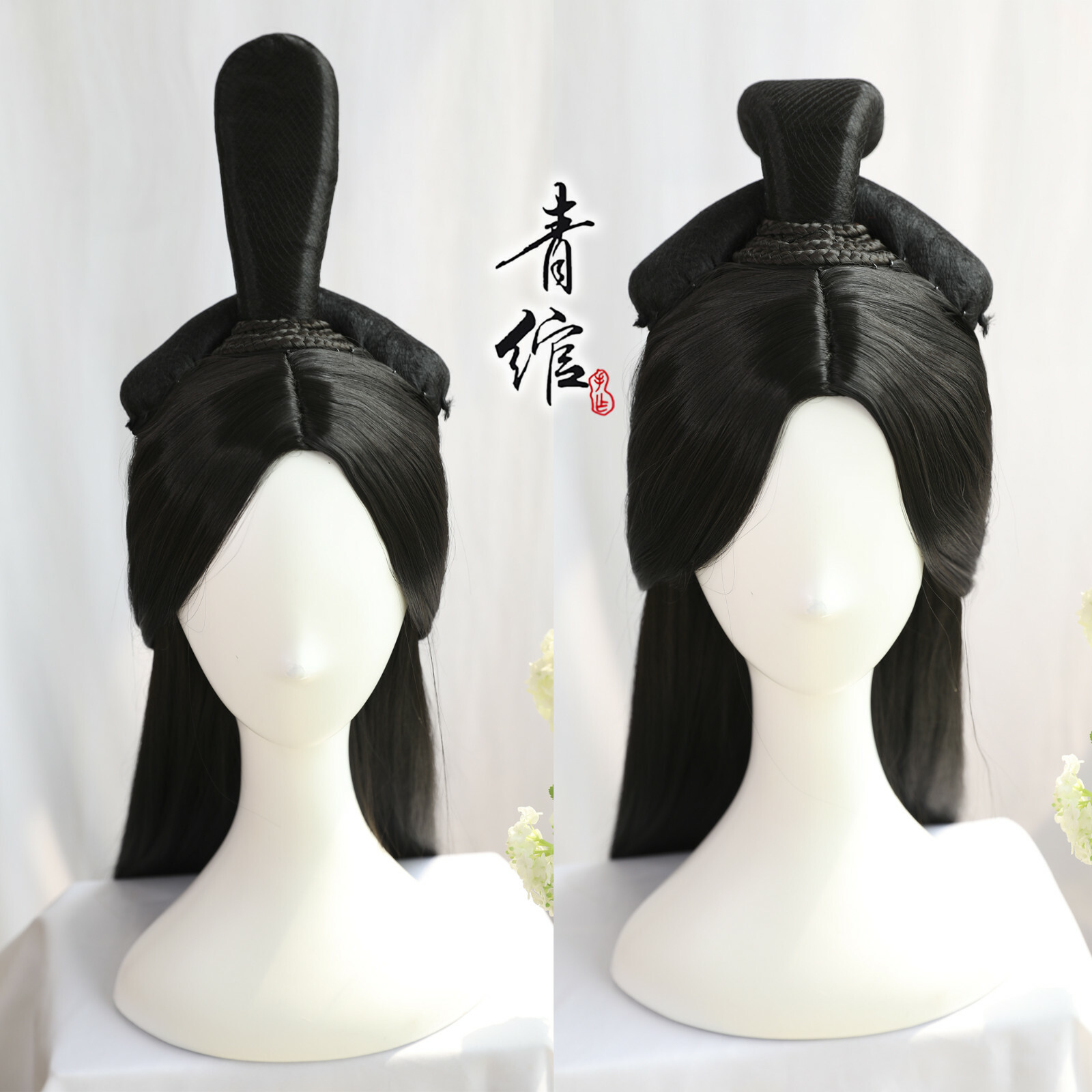 Chinese Wedding bride Ancient WeiJin Style Cosplay Show Whole Hair Wig Headwear