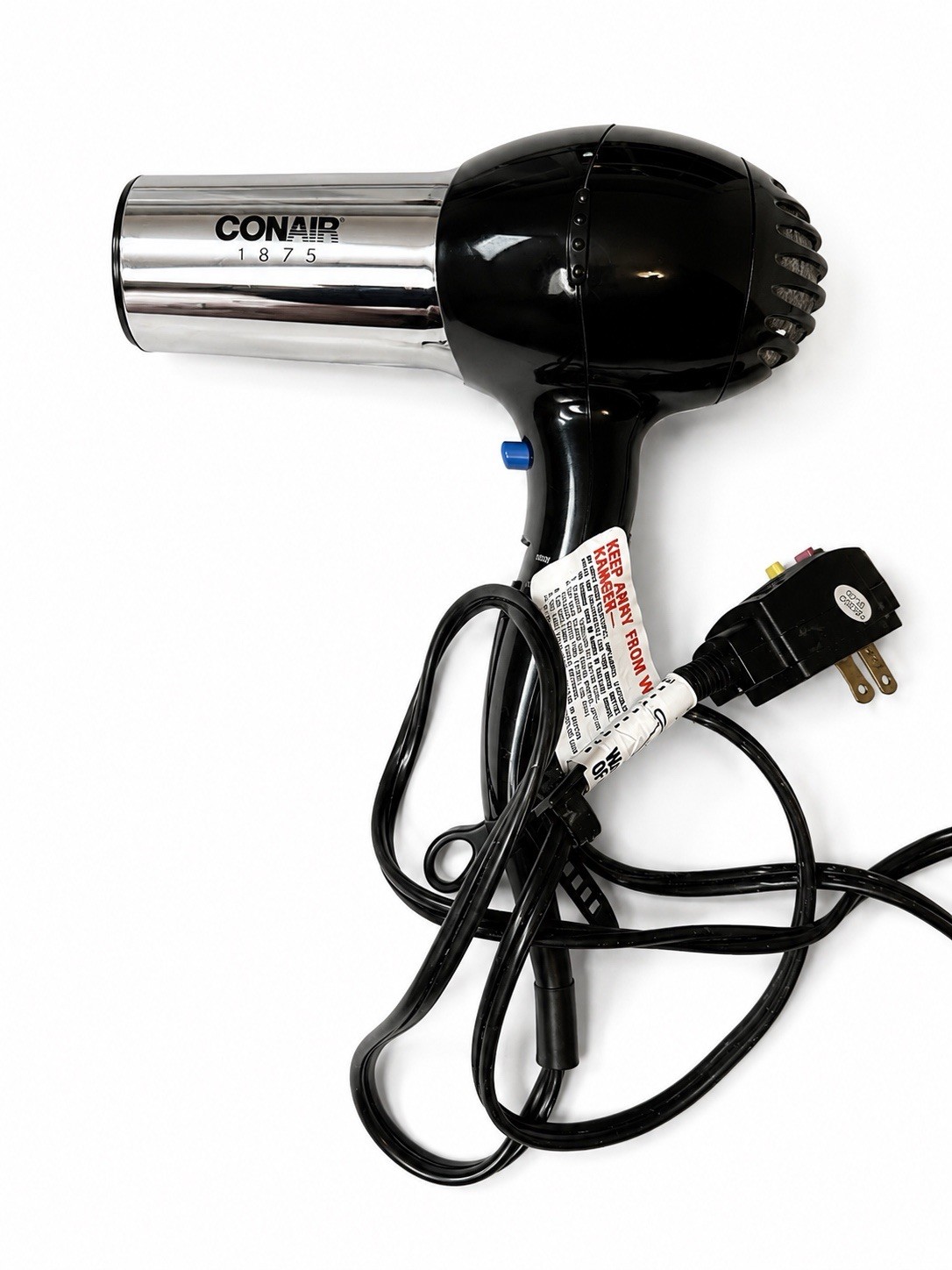 Conair 1875 Standard Electric Hair Dryer, Black/Silver, Unisex Plastic