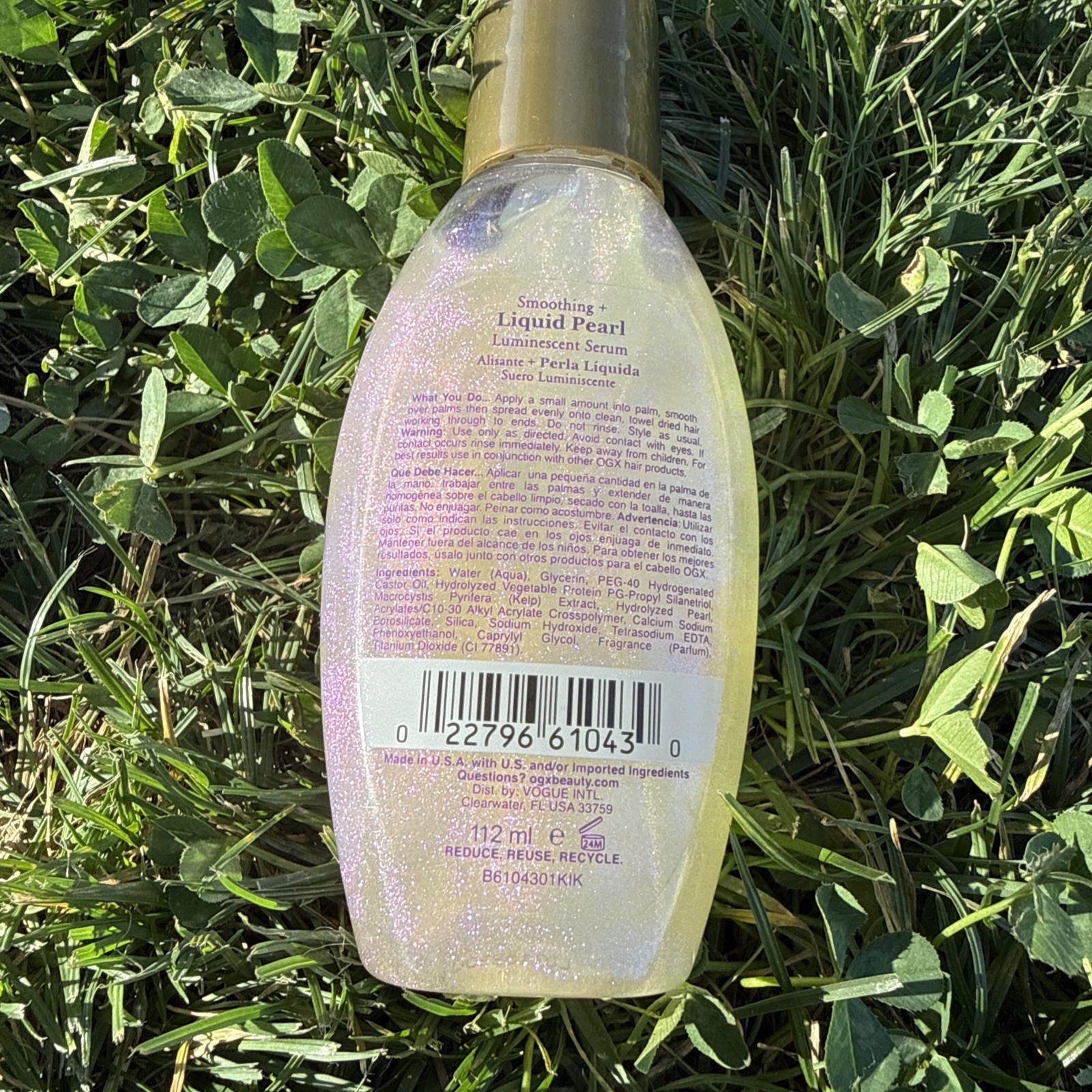 RARE OGX Smoothing Liquid Pearl Luminescent Serum 3.8 fl oz New