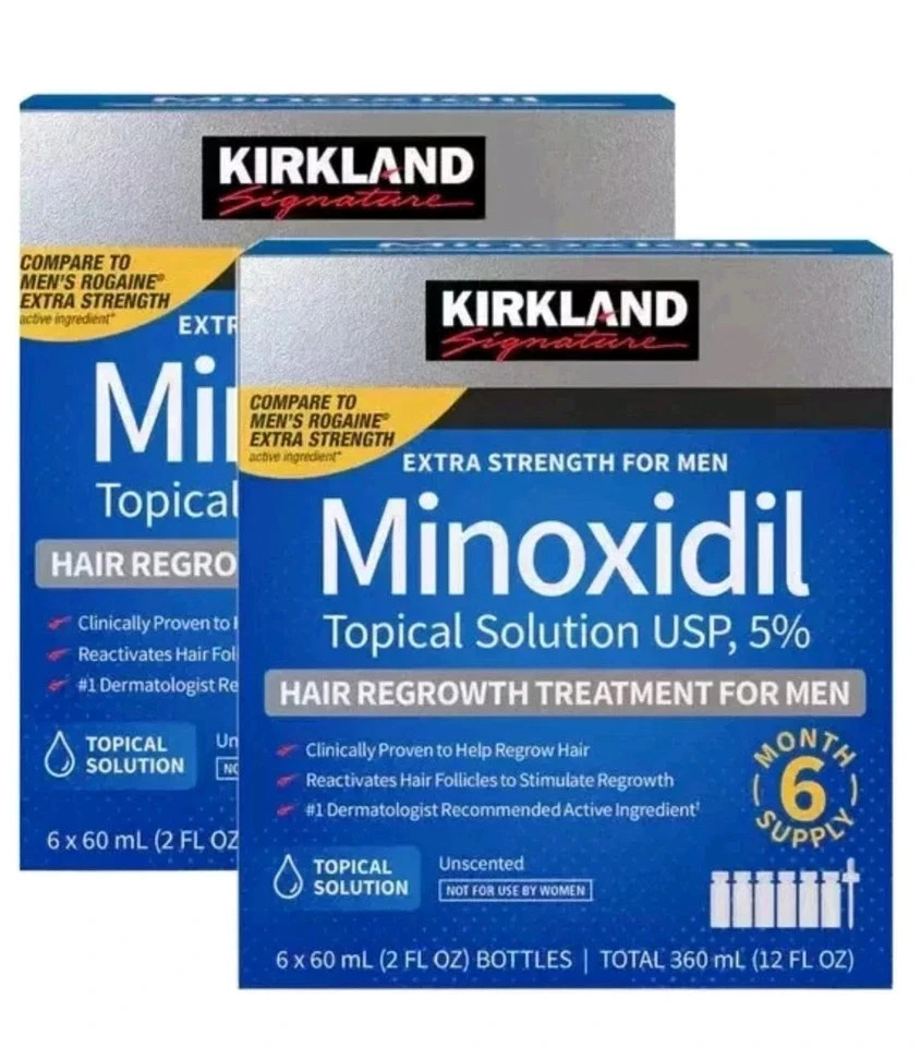 Kirkland Signature Minoxidil 5% Extra Strength Men Hair Regrowth 12 Month Supply
