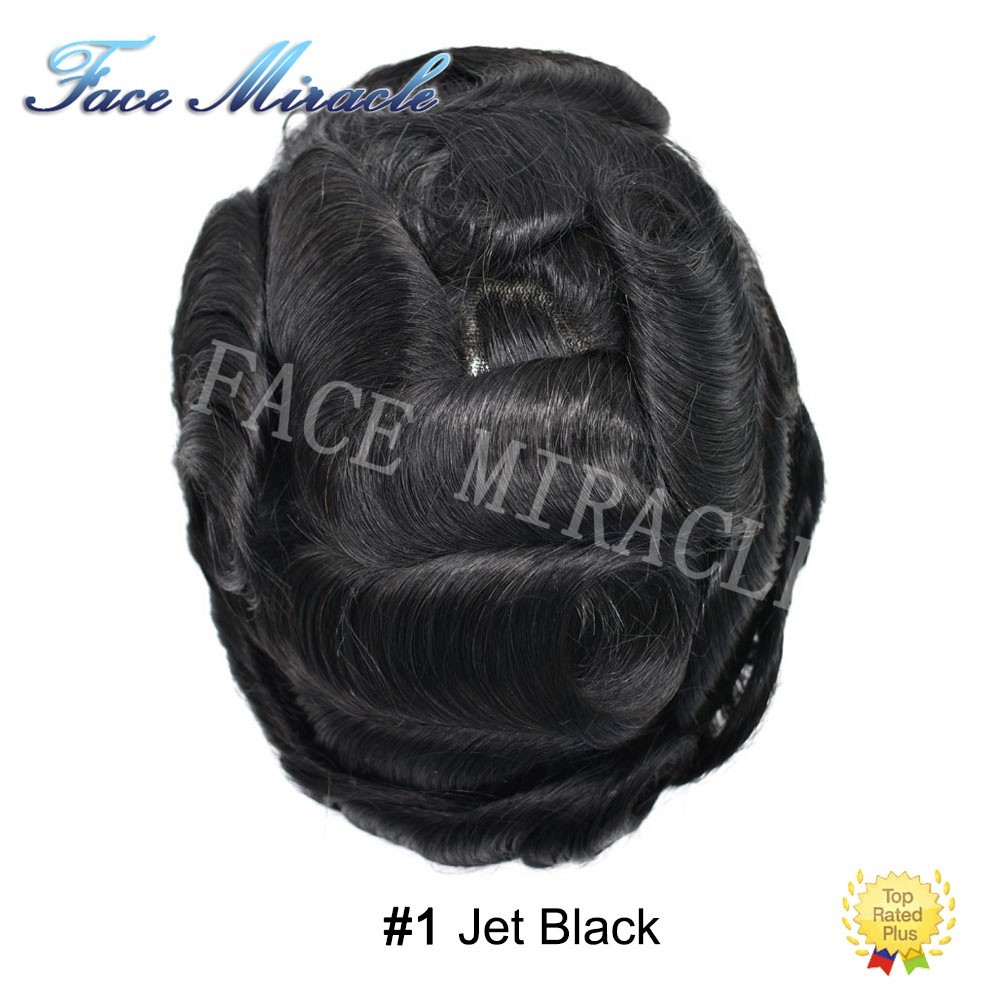 Lace Front Mens Toupee Human Hair Replacement System French Lace Thin Skin Wig