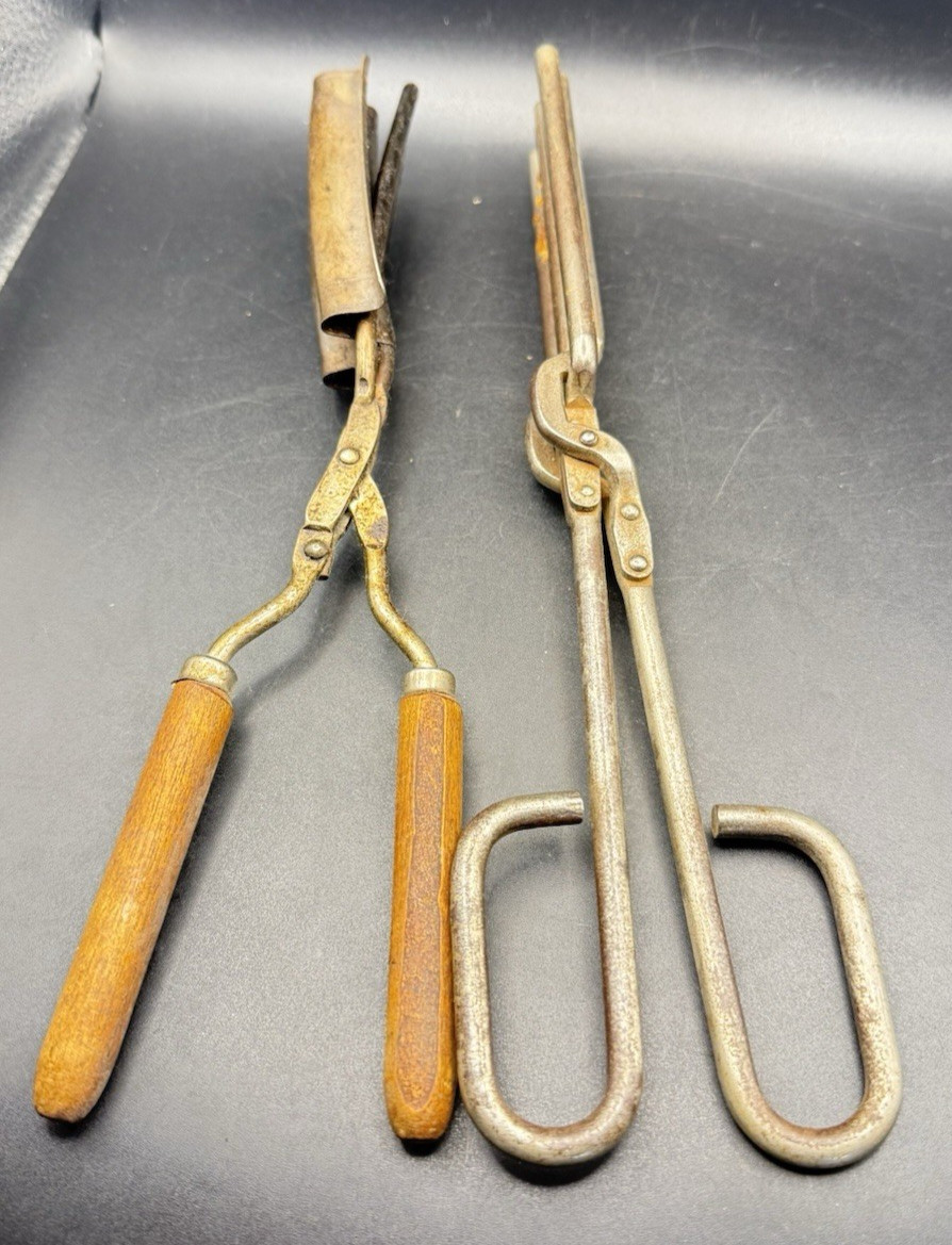 Vintage Antique CURLING IRON LOT Hair Wood Crimper Iron Acier Marcel Germany #5