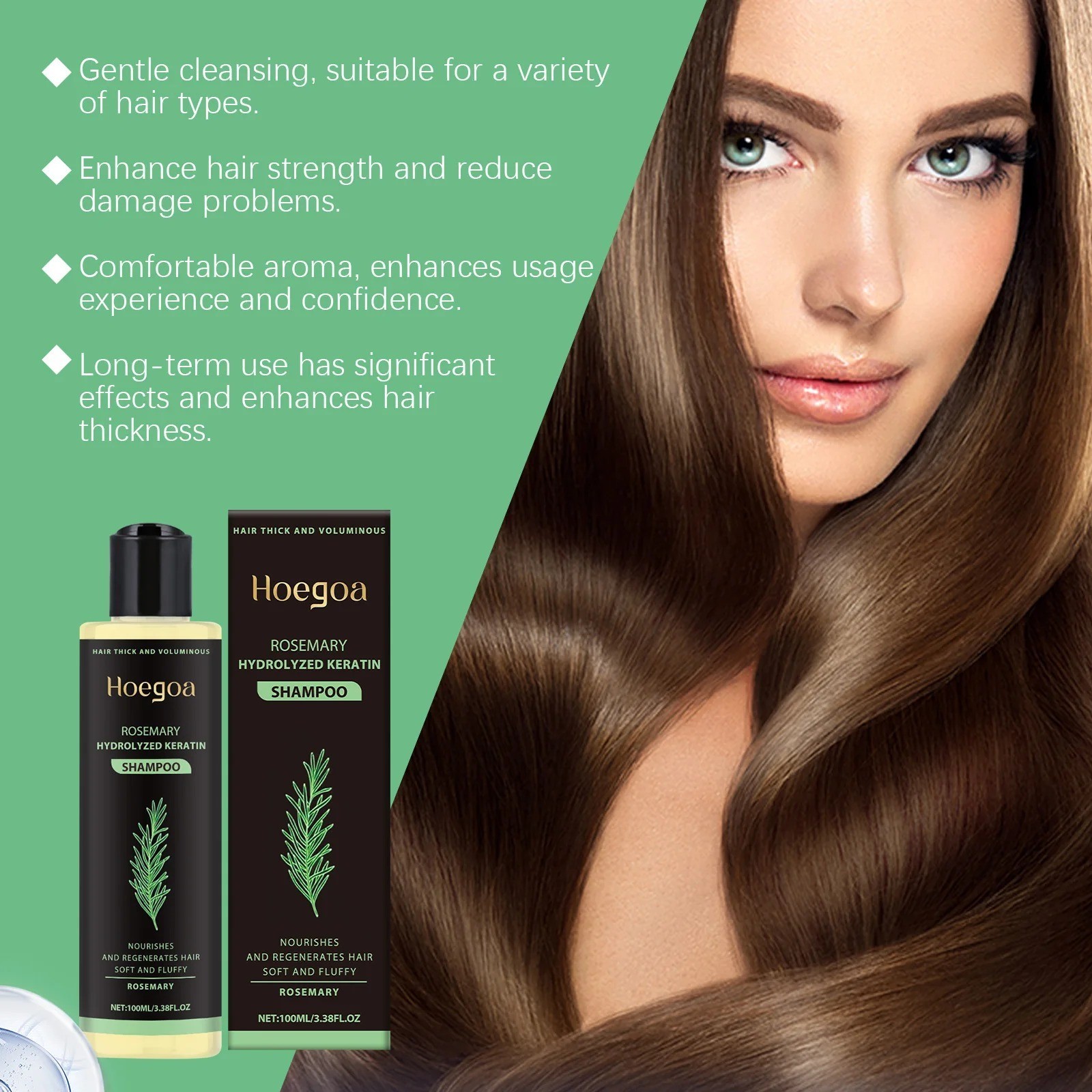 3PCS Rosemary Keratin Shampoo Moisturizing Thickening Dry Damaged Hair Scalp Car