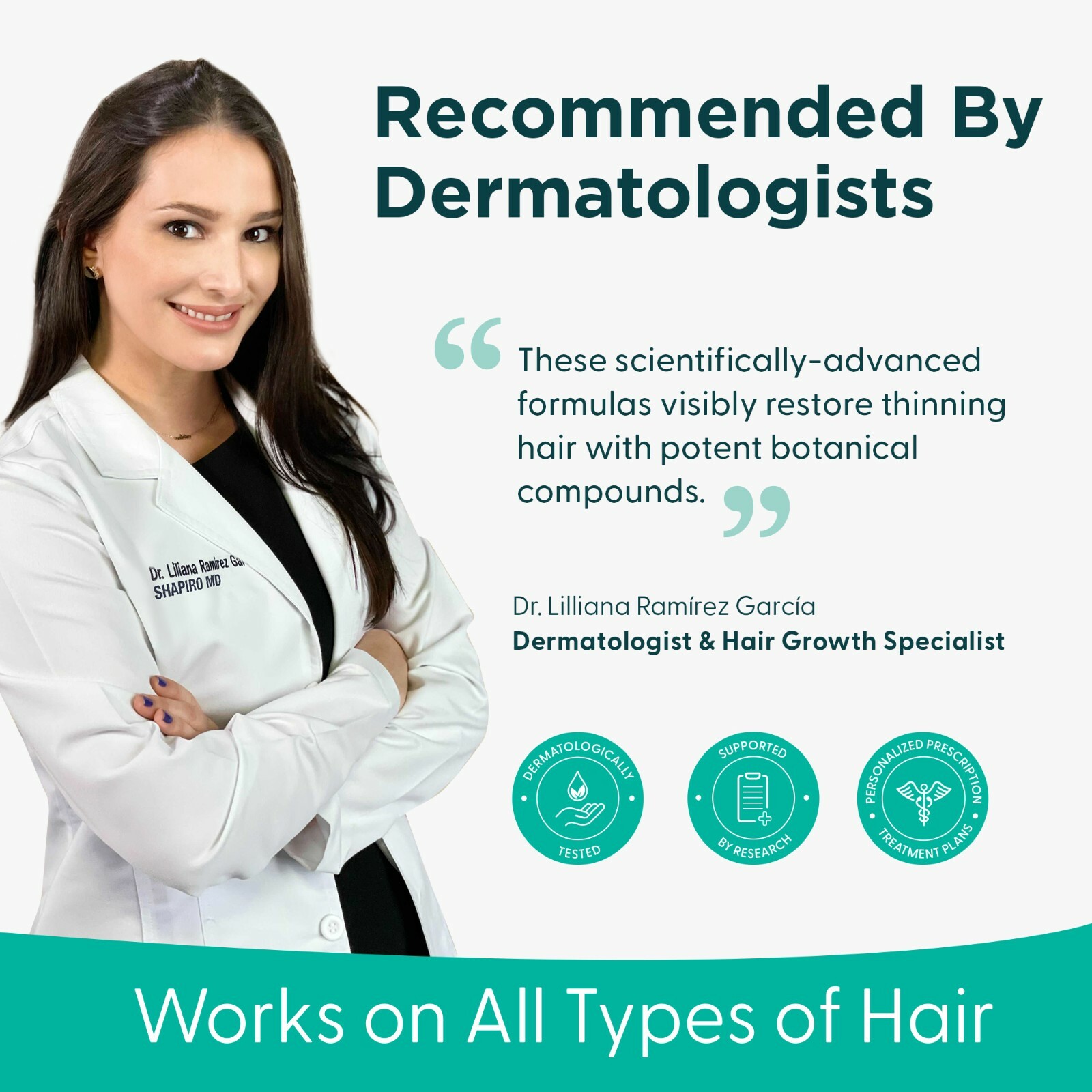 Shapiro MD Hair Loss Leave-In Daily Foam, Vegan Formula with DHT Blockers