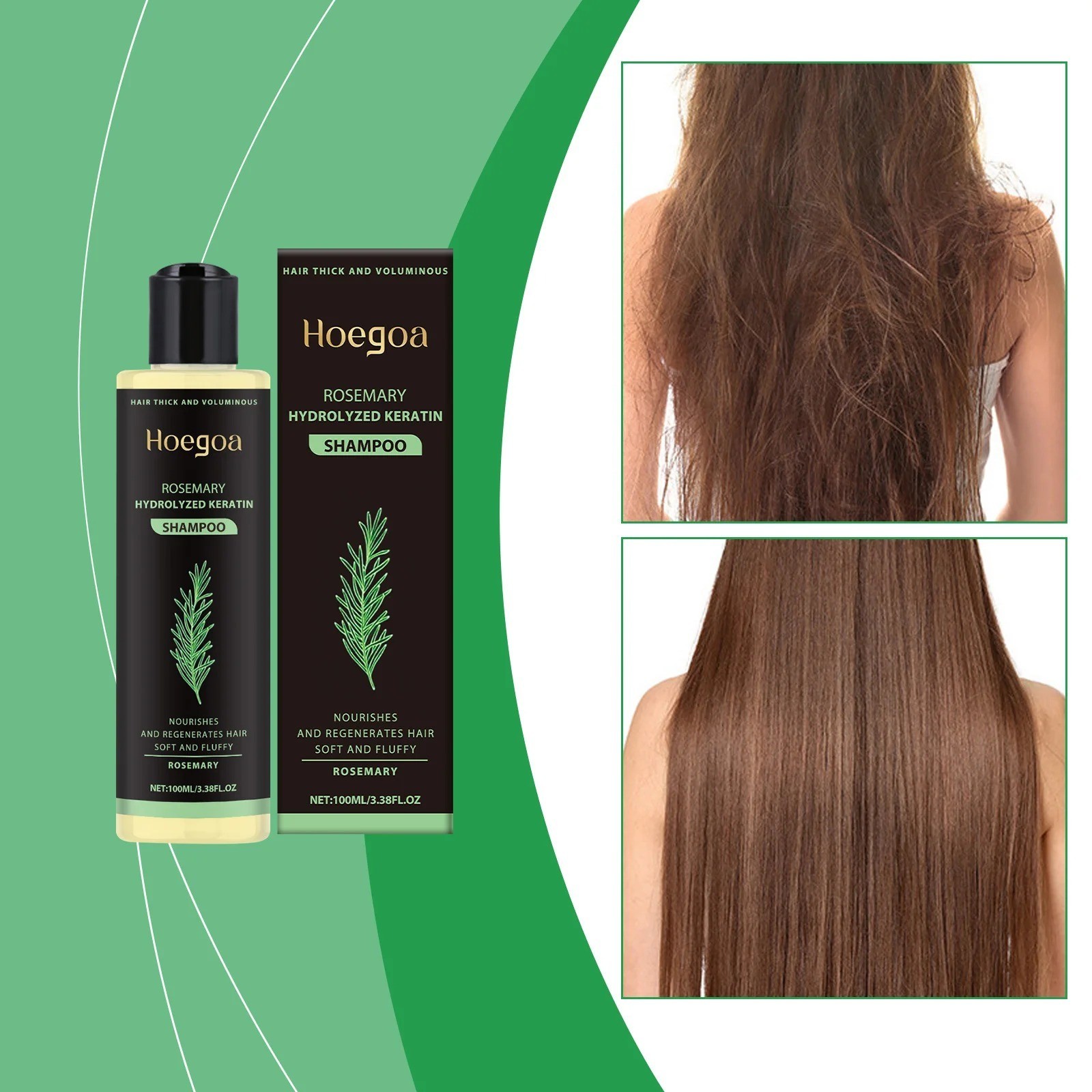 3PCS Rosemary Keratin Shampoo Moisturizing Thickening Dry Damaged Hair Scalp Car