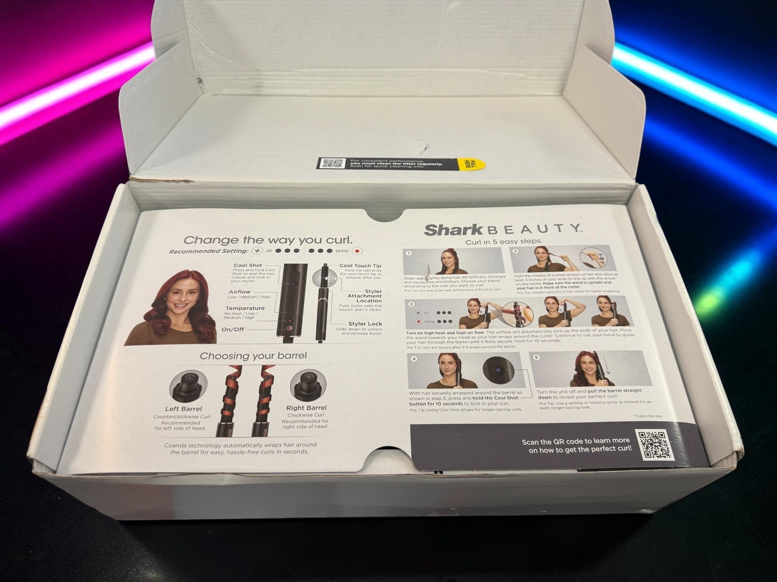 Shark Flex Style Air Styling & Drying System HD434WH 1600W Preowned