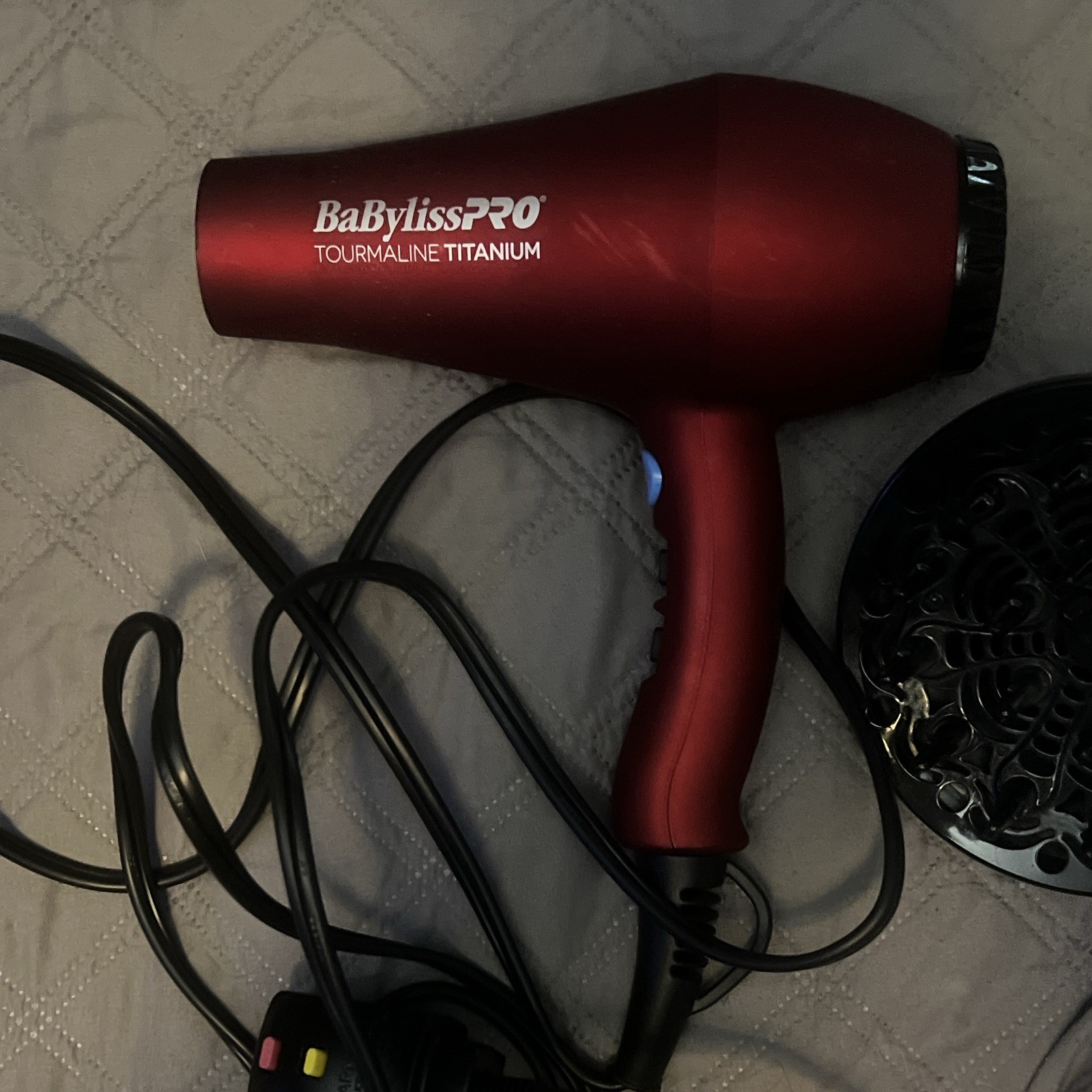 BaBylissPRO Tourmaline Titanium Hair Dryer w/ Diffuser Attachment, Electric, Re
