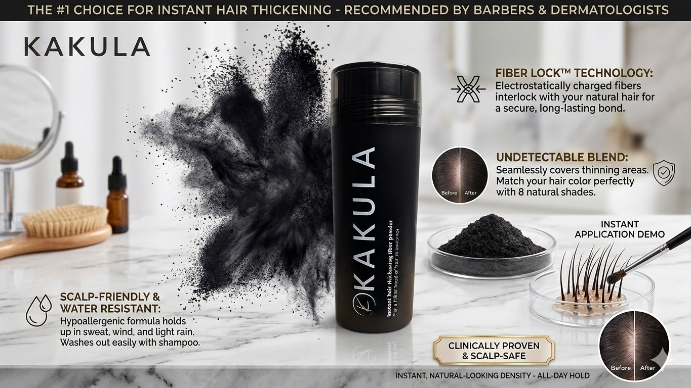 Kakula Keratin Hair Fiber Fiber 27.5g Black Dark Brown Medium Brown Light Brown