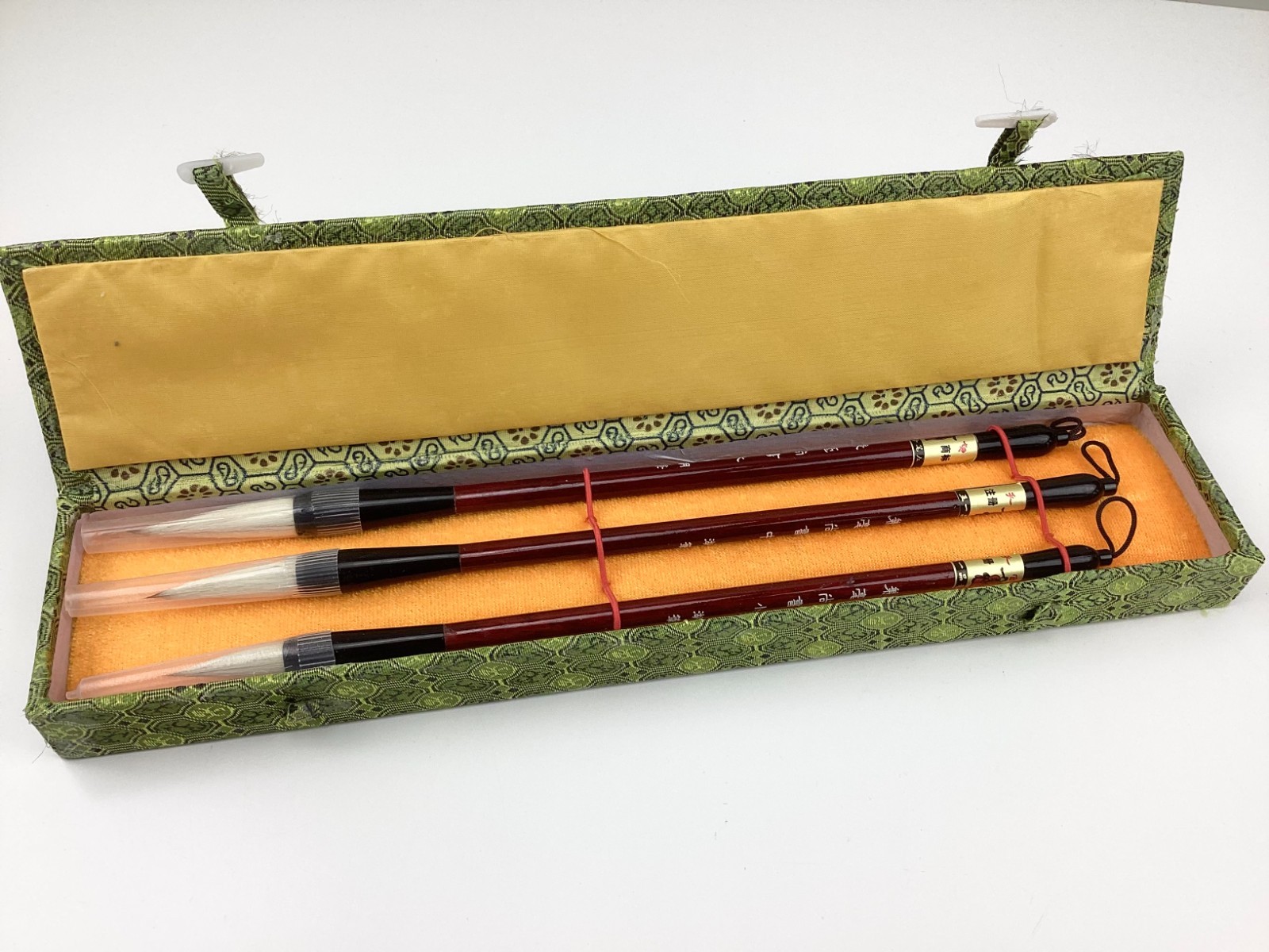 NEW Chinese 3-Piece Calligraphy Paint Brushes Japanese Sumi Goat Hair Gift Set