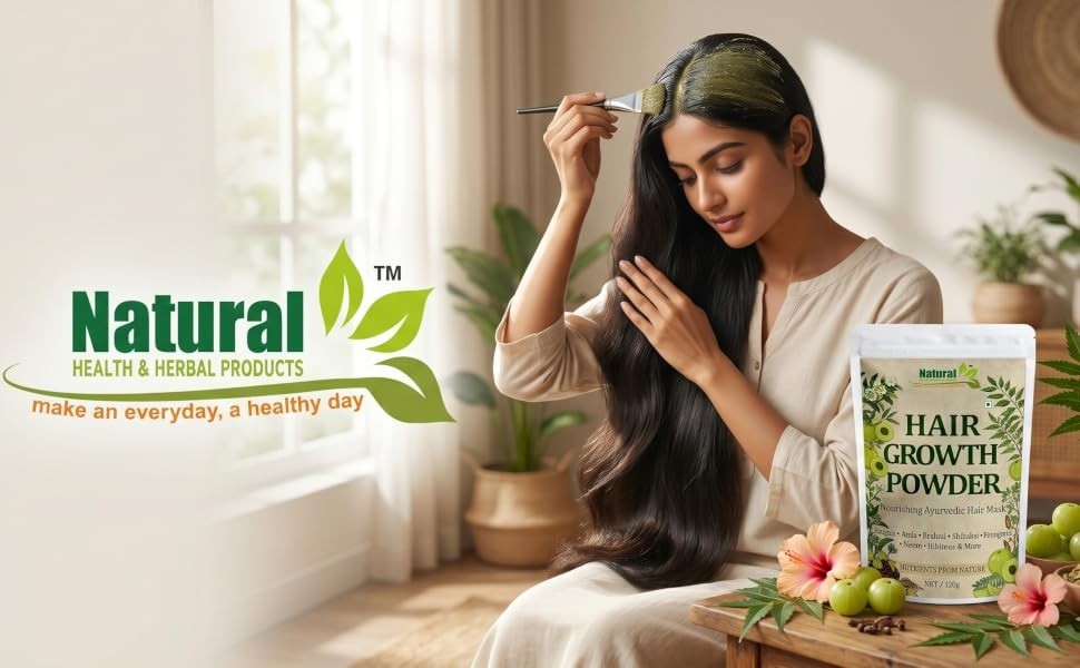 Natural Ayurvedic Hair Growth Powder 120g Herbal Hair Mask for All Hair Types