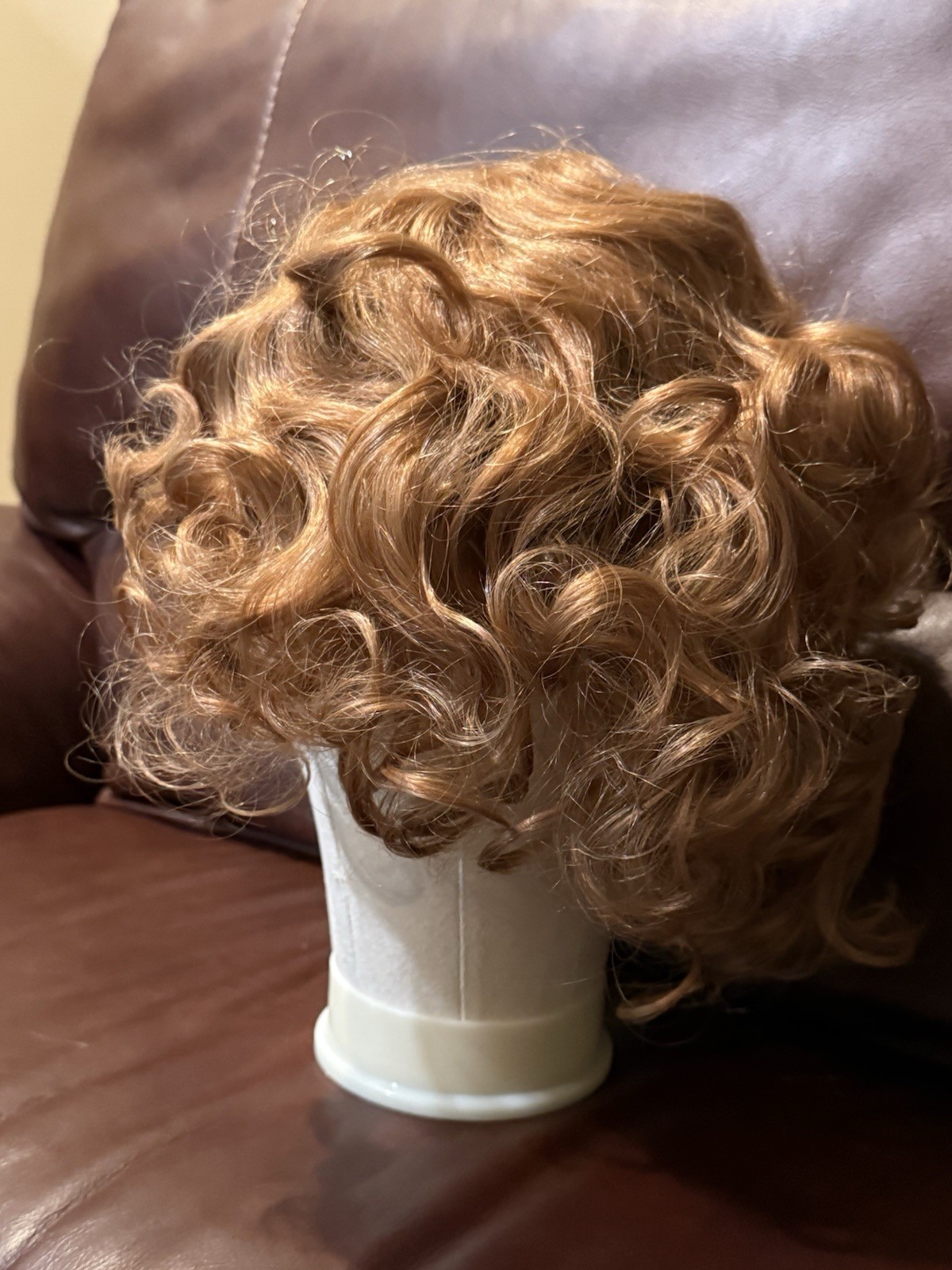 Short Curly Auburn Synthetic Wig Unisex Adult Fashion Hairpiece
