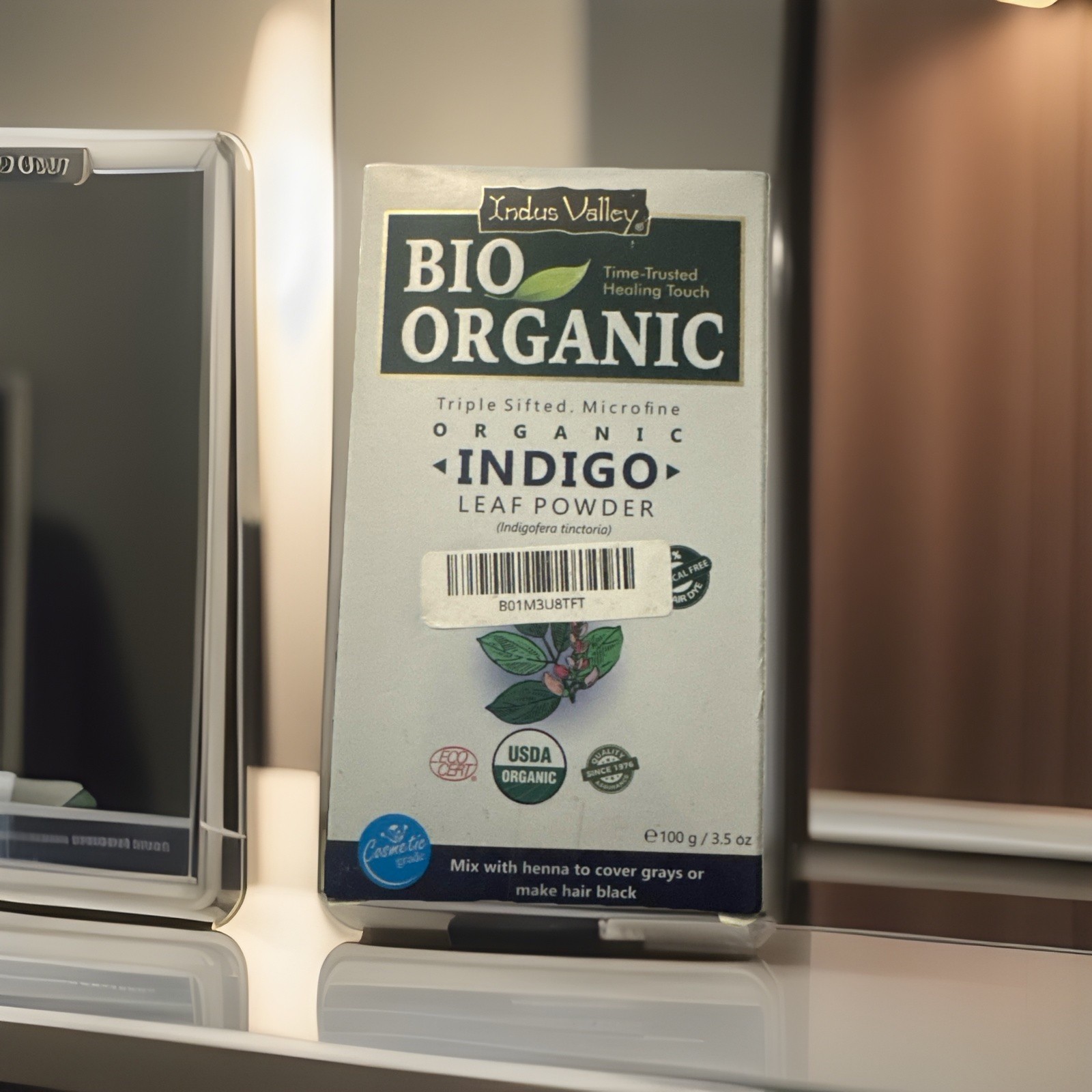 Indus Valley Bio Organic Indigo Leaf Powder 100g/3.5 oz Exp 05/2027