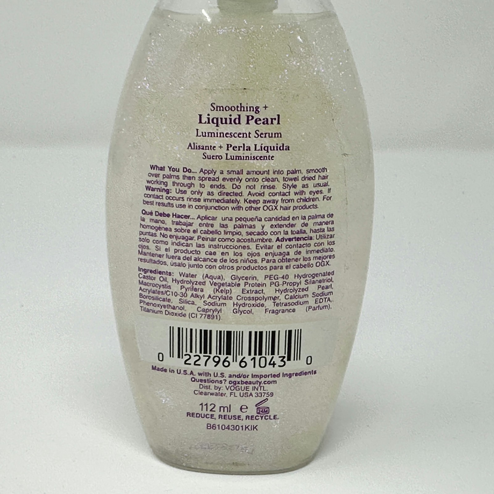 OGX Smoothing + Liquid Pearl Luminescent Serum 3.8 fl oz (Single) – DISCONTINUED