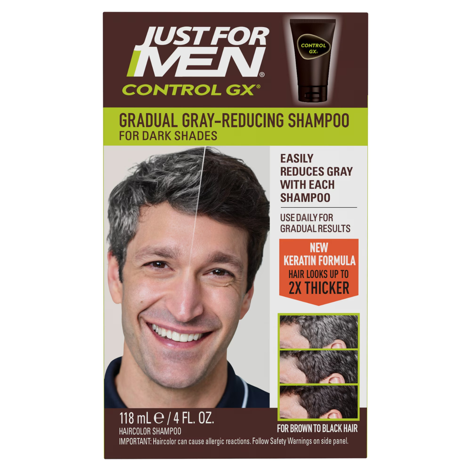 Just For Men Control GX Grey Reducing Shampoo 4 fl. oz. 3 pack. Gradually Color