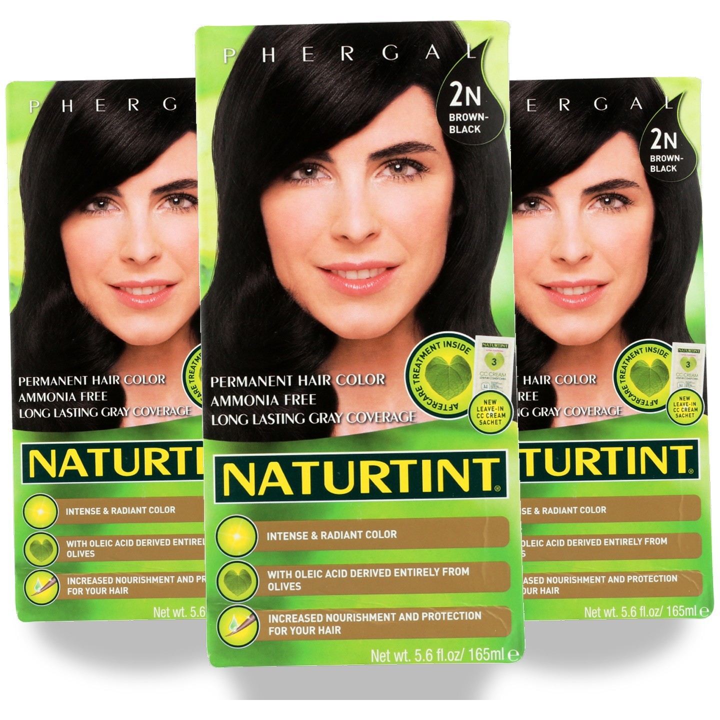 Naturtint Hair Color Permanent 2N Brown Black 165 Ml 28 Fl. Oz 3 Pack