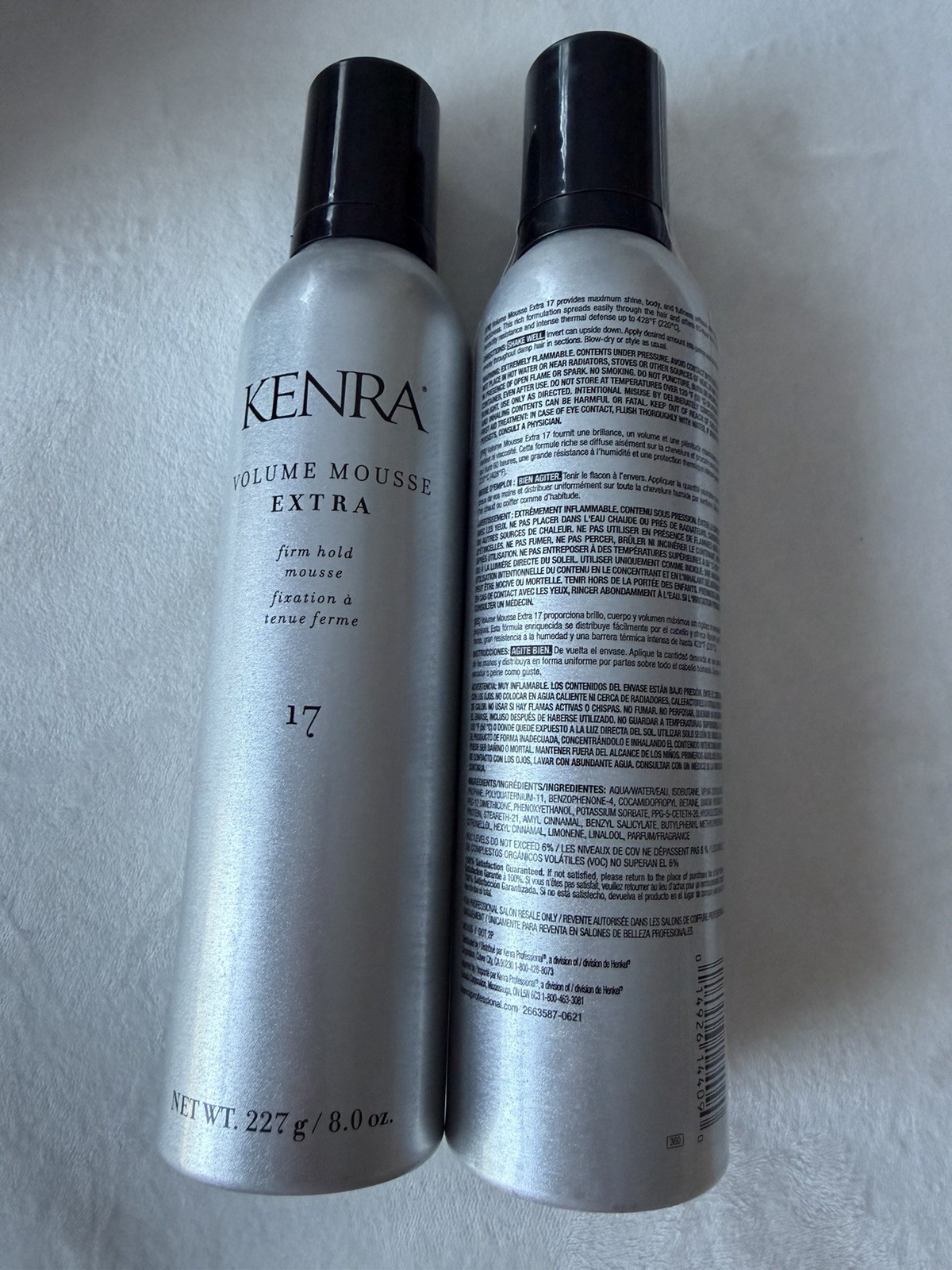 Kenra Volume Mousse Extra 17 Firm Hold Hair Mousse 8 oz (Lot of 2)