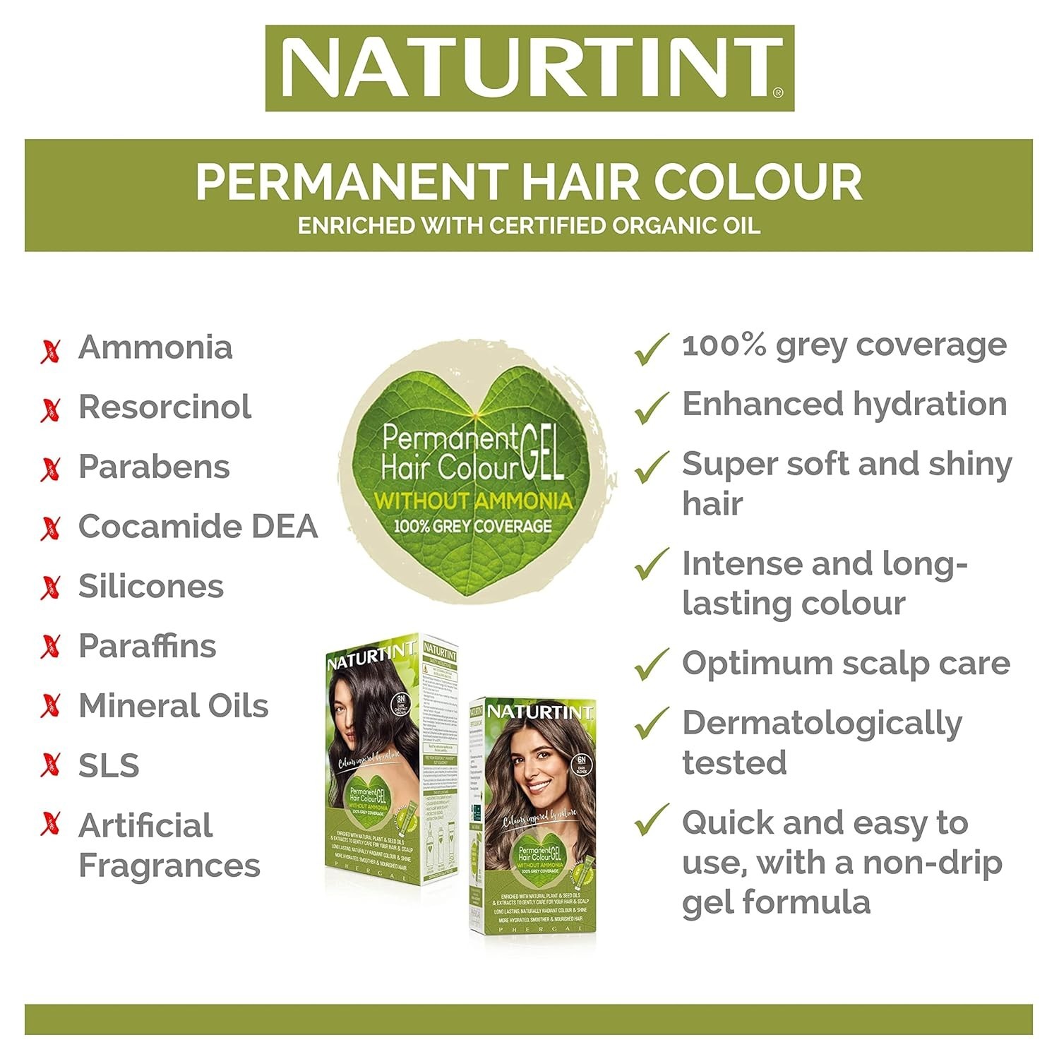 2N Brown Black Ammonia-Free Permanent Hair Color – & Cruelty-Free Formula