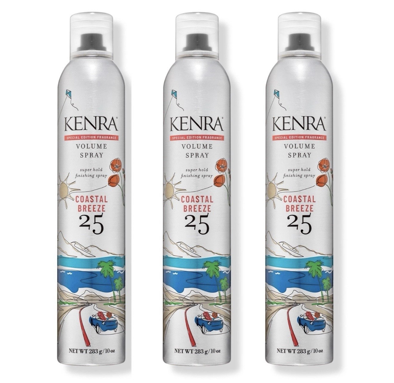 Kenra Volume 25 Hair Spray COASTAL BREEZE- 10 Oz Pack Of 3 New