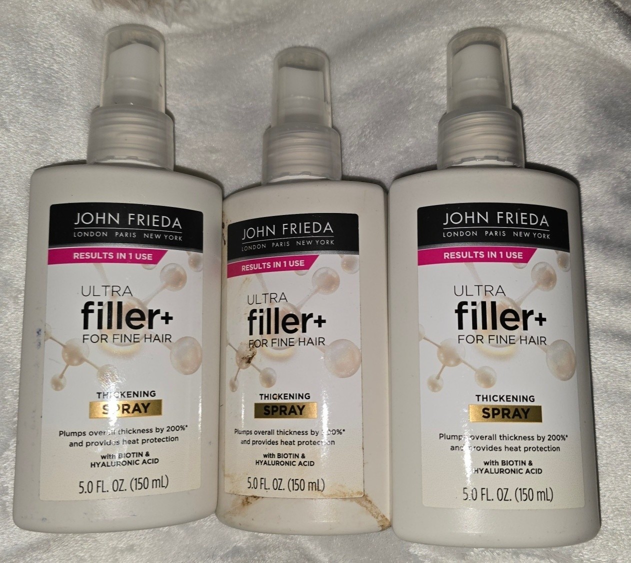 3 Pack John Frieda Ultra Filler+ Thickening Spray Biotin Hyaluronic Acid 5 oz Ea