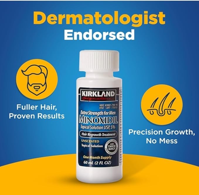 Minoxidil 5% Extra Strength Kirkland Signature for Men Hair Regrowth 6 Month
