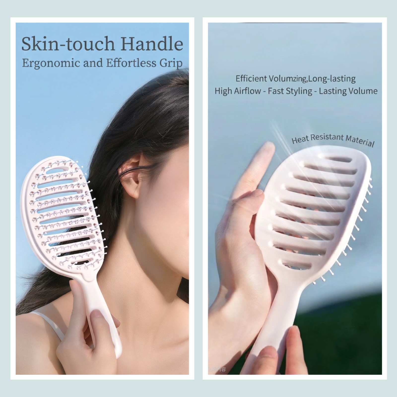 Self Cleaning Curved Vented Detangling Hair Brush for Women, Voluminous Crown