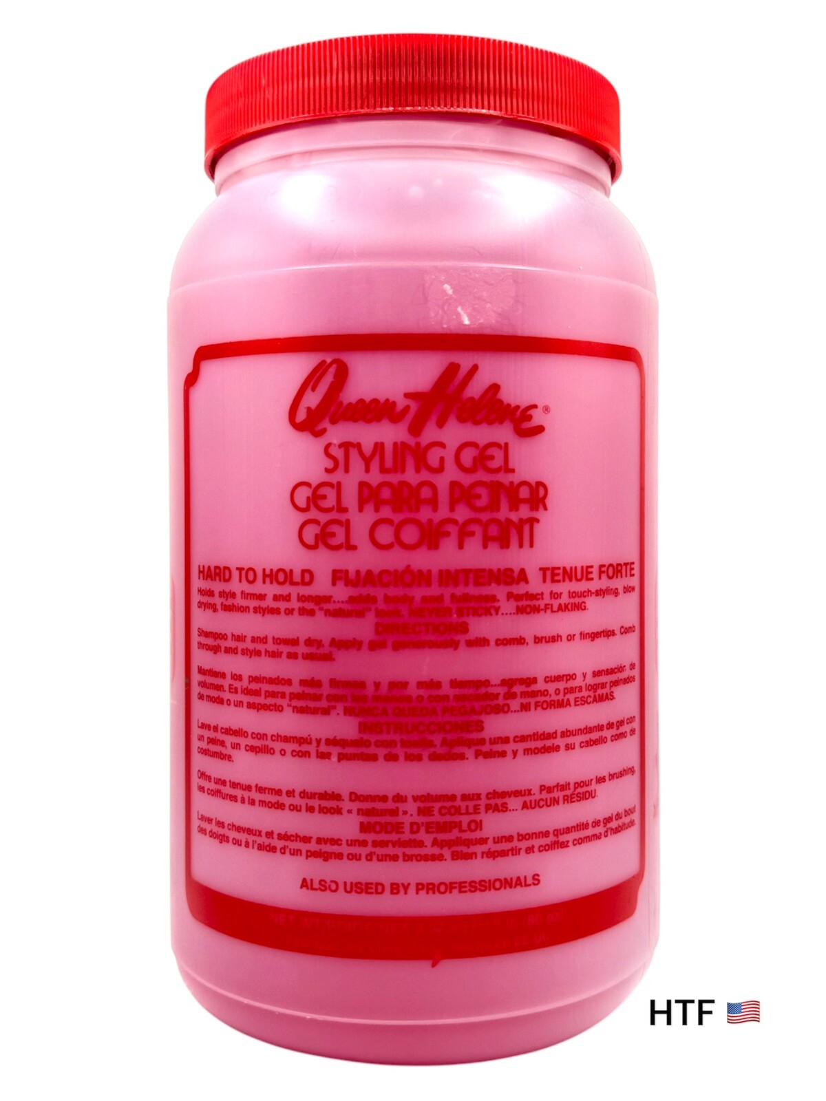 Queen Helene Hard To Hold Hair Styling Gel, Level 7 Hold, Pink 5lbs /80oz 2 PACK