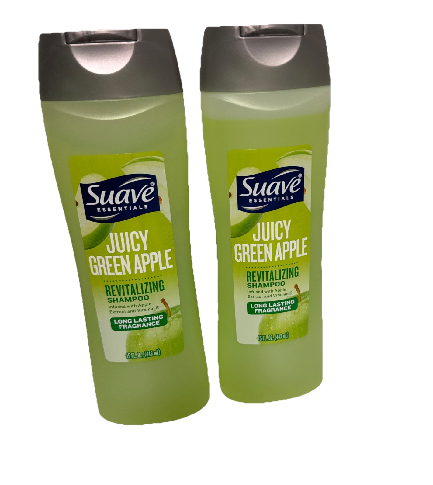 Suave Essentials Juicy Green Apple Revitalizing Shampoo 15 oz New! Lot of 2