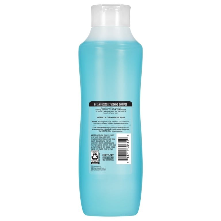 Suave Essentials Ocean Breeze Refreshing Shampoo Cruelty-Free Vit E 22.5oz