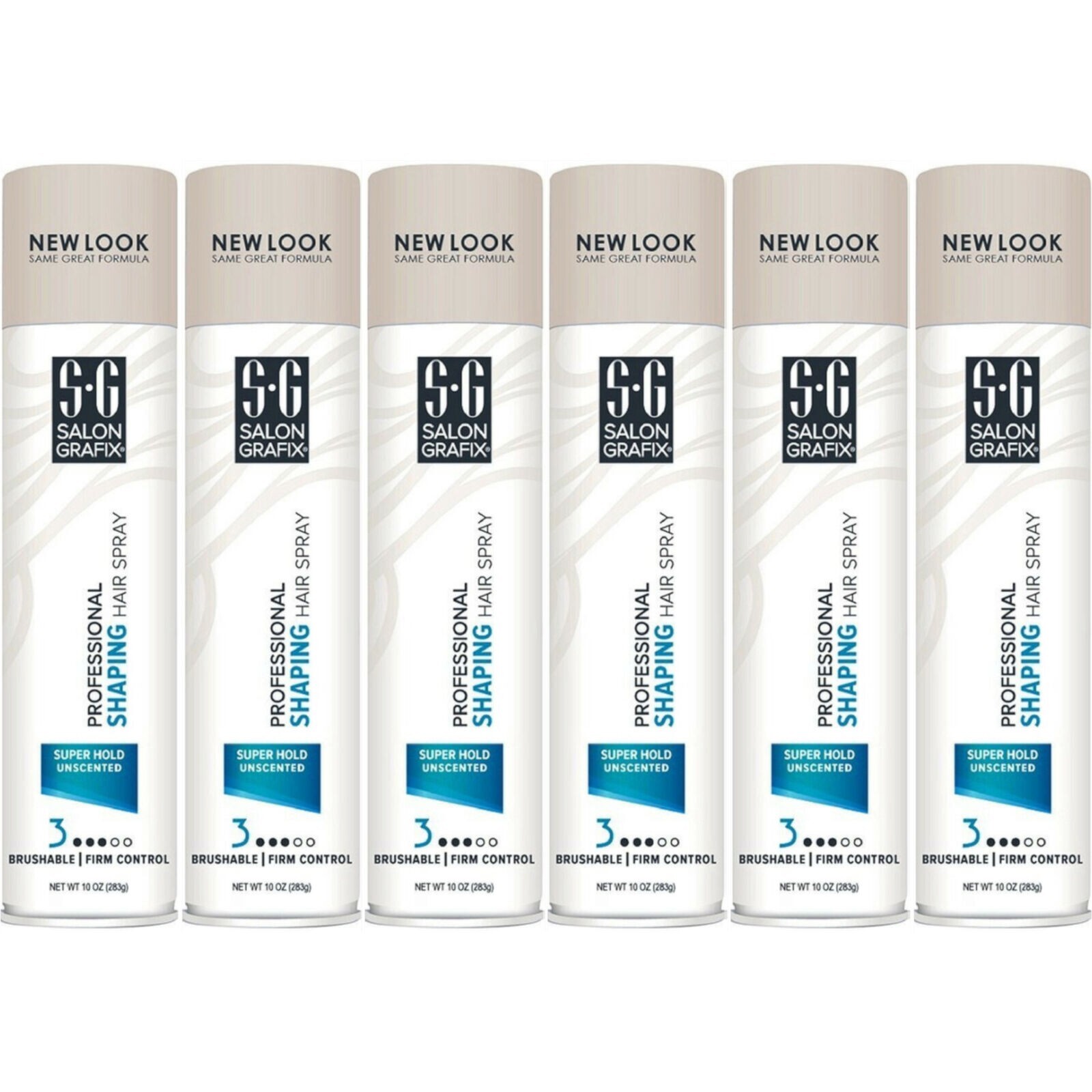 6 Pack Salon Grafix Professional Shaping Hair Spray Super Hold Unscented 10Oz Ea