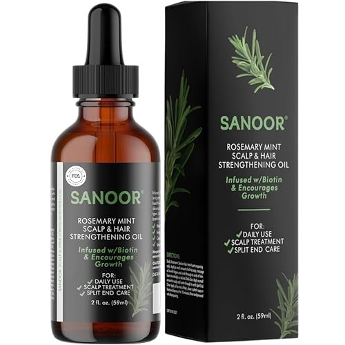SANOOR® Rosemary Mint, Scalp Hair Growth Oil, Infused Biotin to Encourages Hair