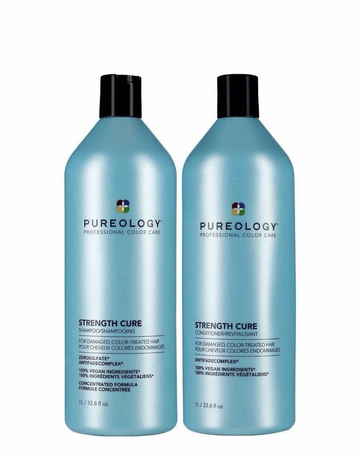 Pureology Strength Cure Shampoo and Conditioner Liter Duo Set (33.8oz each)