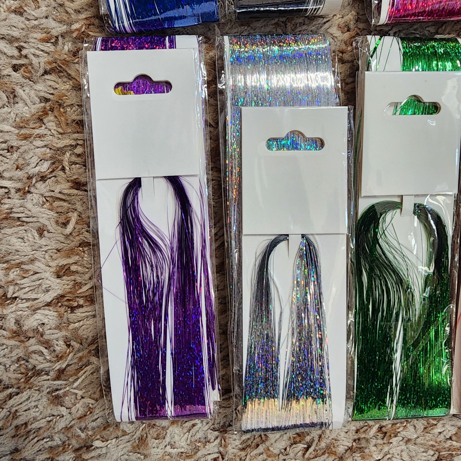 Unbranded Hair Tinsel Set Womens OS Multicolor 10 Pack Sparkle Strands Accessory