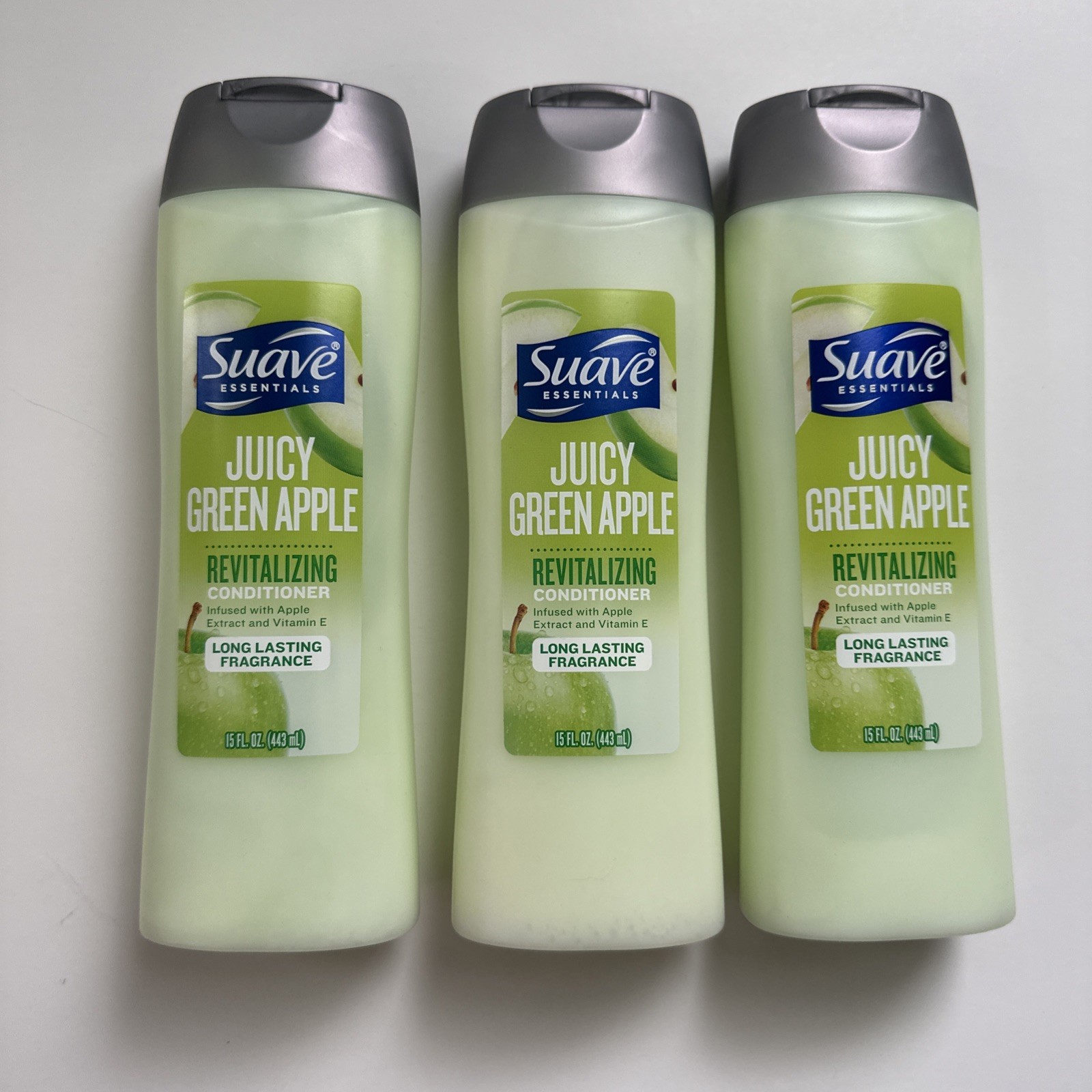 (3) Suave Juicy Green Apple Revitalizing Conditioner 15 fl.oz