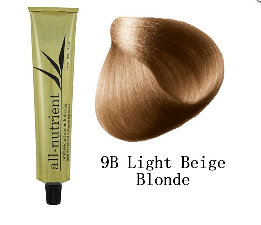 ALL NUTRIENT Professional Cream Hair Color 9B Light Beige Blonde