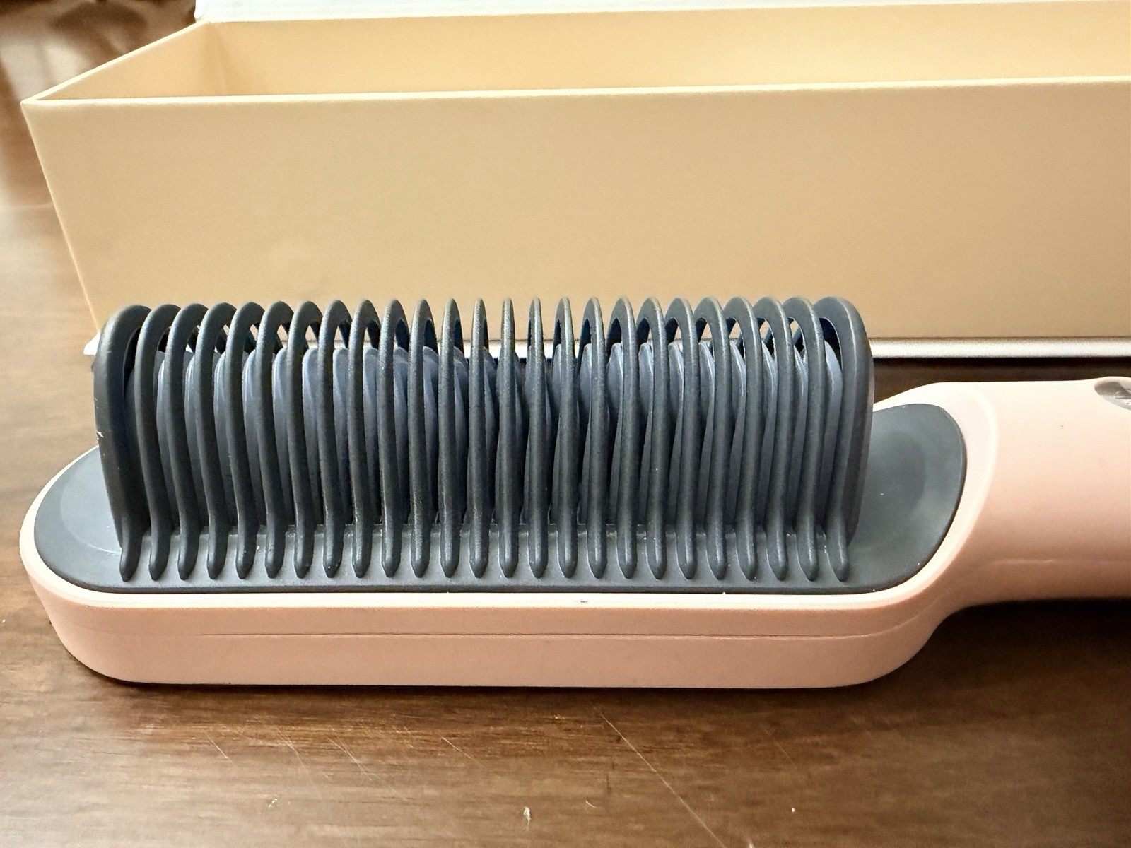 TYMO RING Hair Straightener Comb Electric Heating Brush, Pink